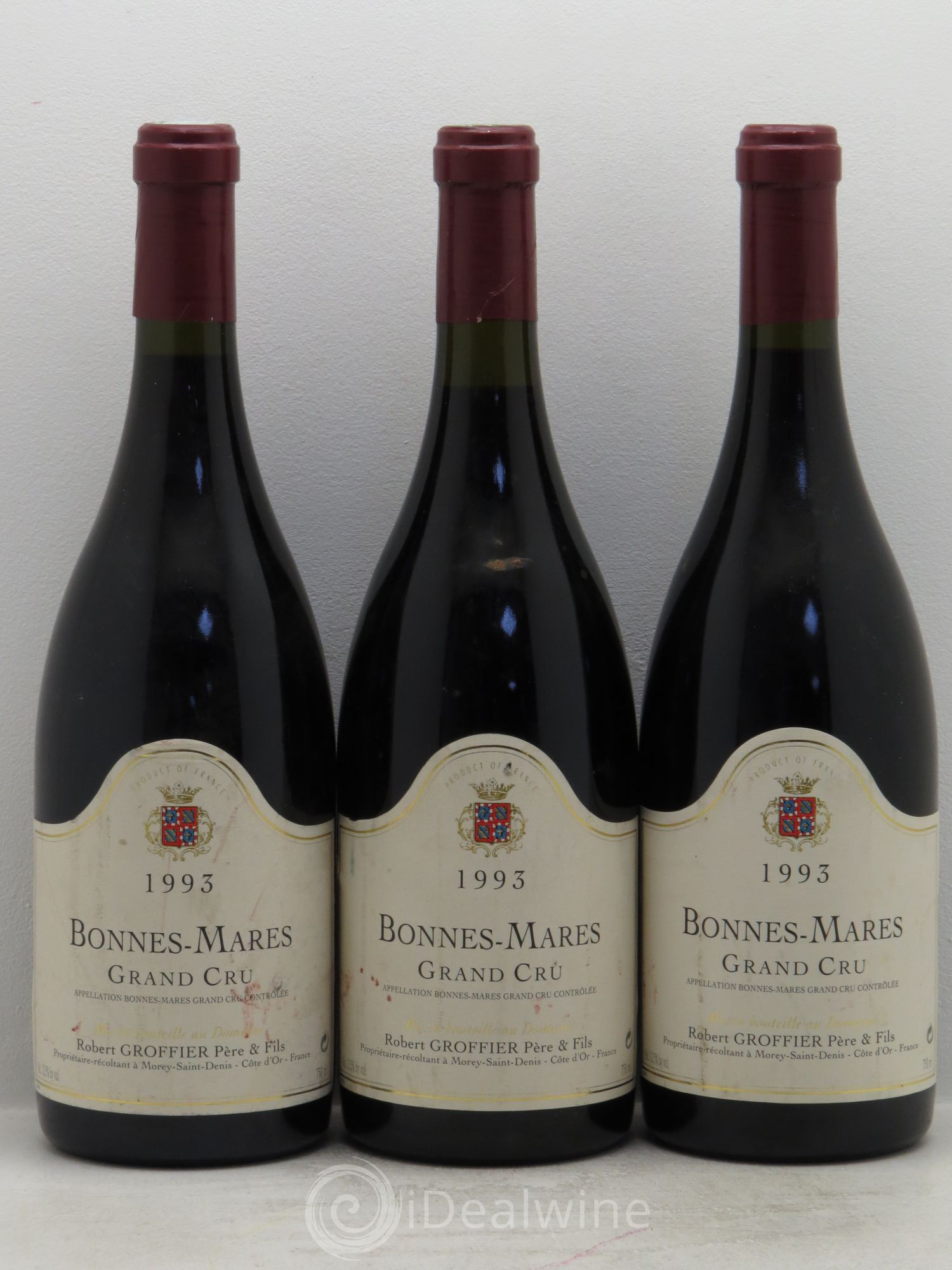 Bonnes-Mares Grand Cru Robert Groffier Père & Fils (Domaine) 1993 - Lot de 3 bouteilles - 0