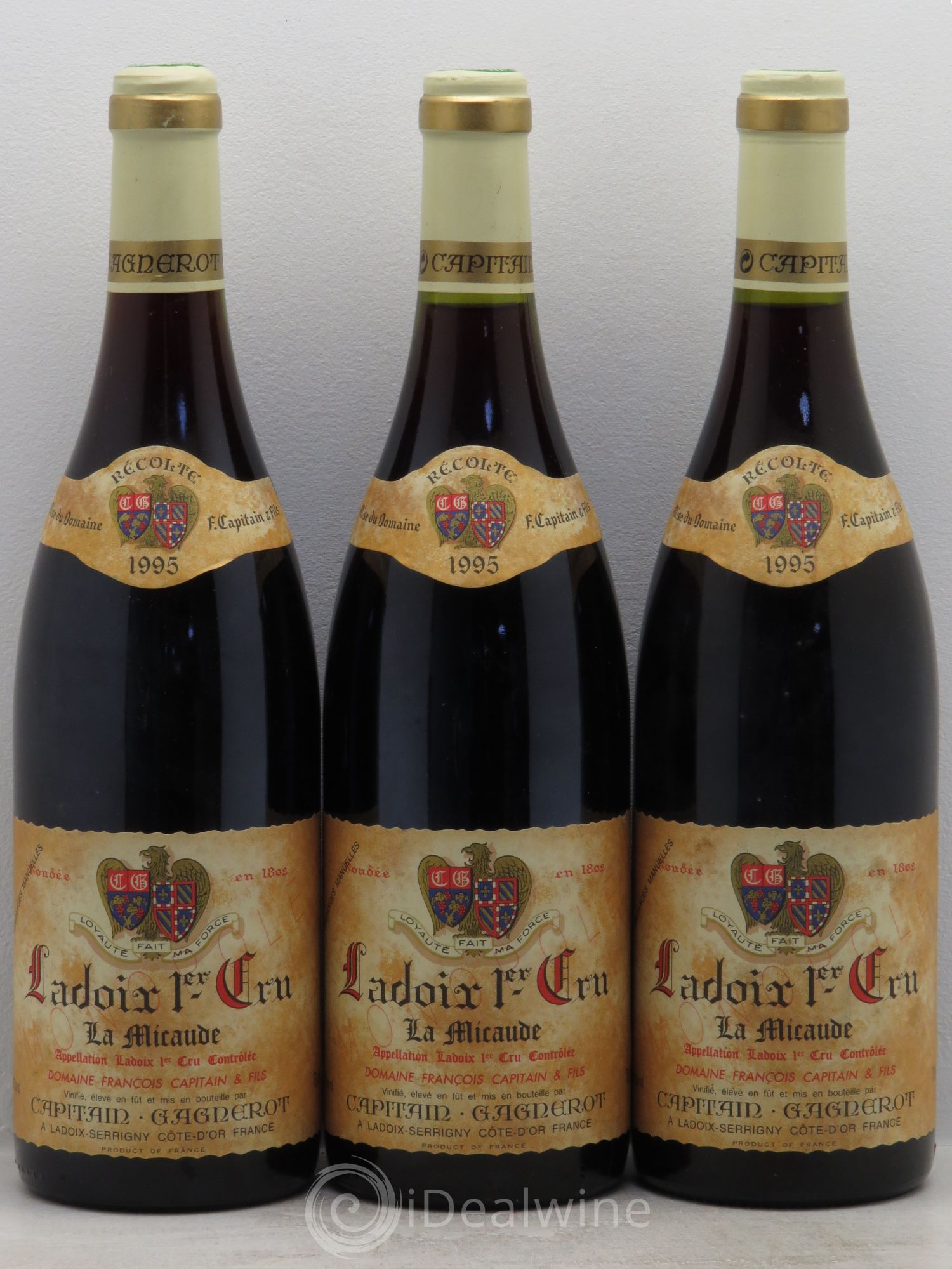 Ladoix 1er Cru La Micaude - Capitain Gagnerot 1995 - Posten von 3 Flaschen - 0