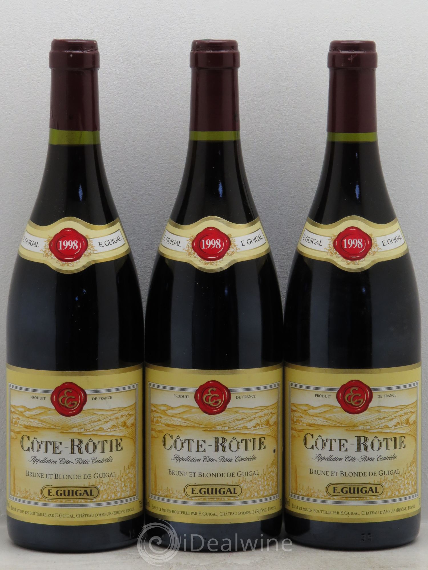 Côte-Rôtie Côtes Brune et Blonde Guigal 1998 - Lot de 3 bouteilles - 0