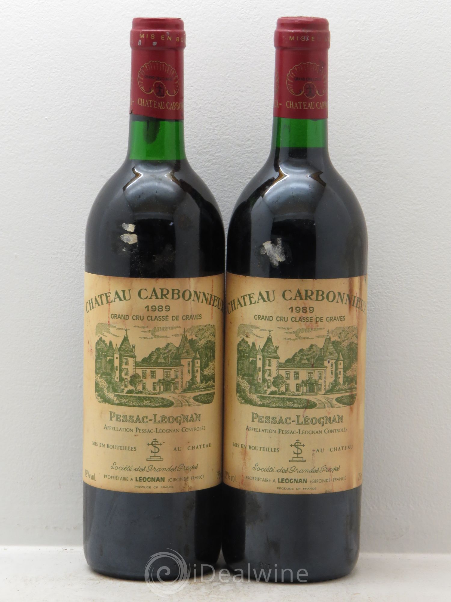 Château Carbonnieux Cru Classé de Graves 1989 - Lot de 2 bouteilles - 0