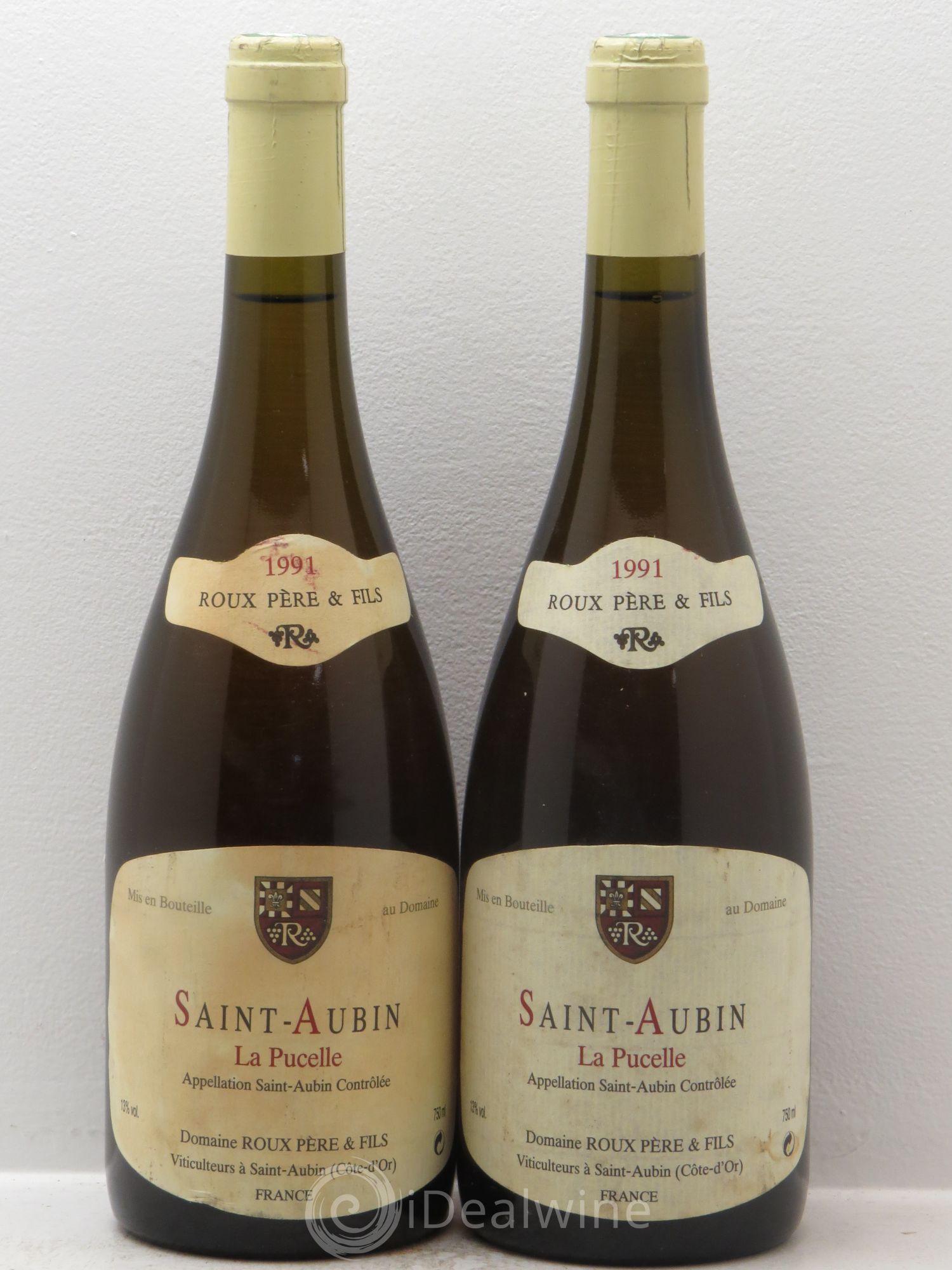 Saint-Aubin La Pucelle -Domaine Roux 1991 - Lot de 2 bouteilles - 0