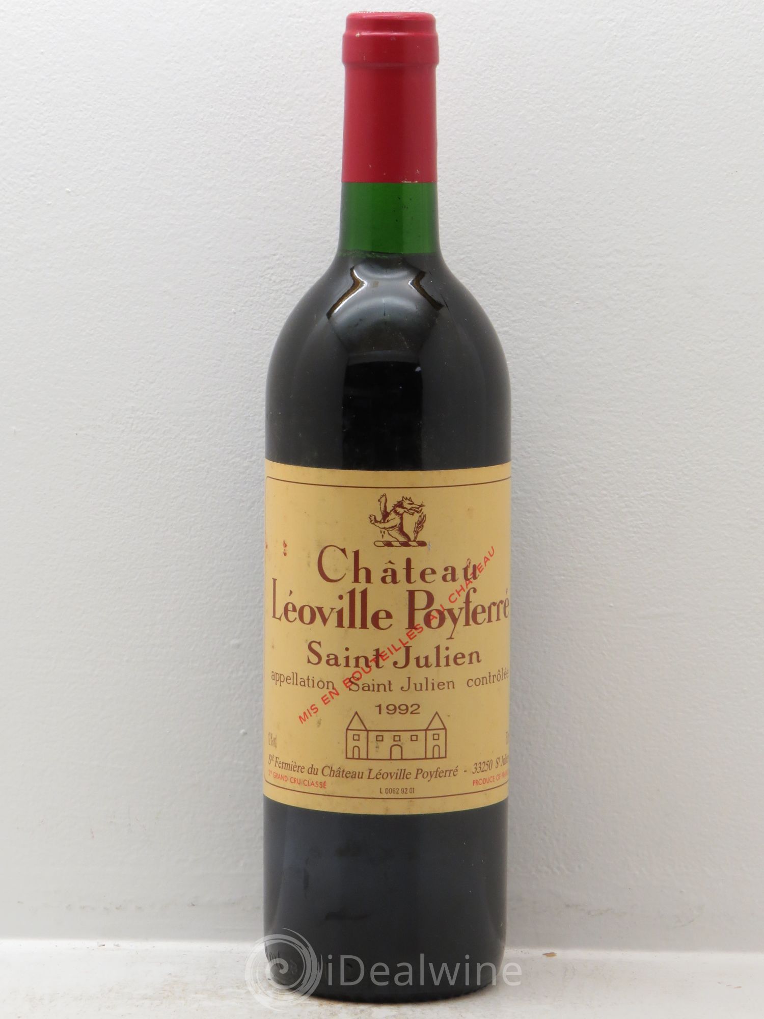 Château Léoville Poyferré 2ème Grand Cru Classé 1992 - Lot de 1 bouteille - 0