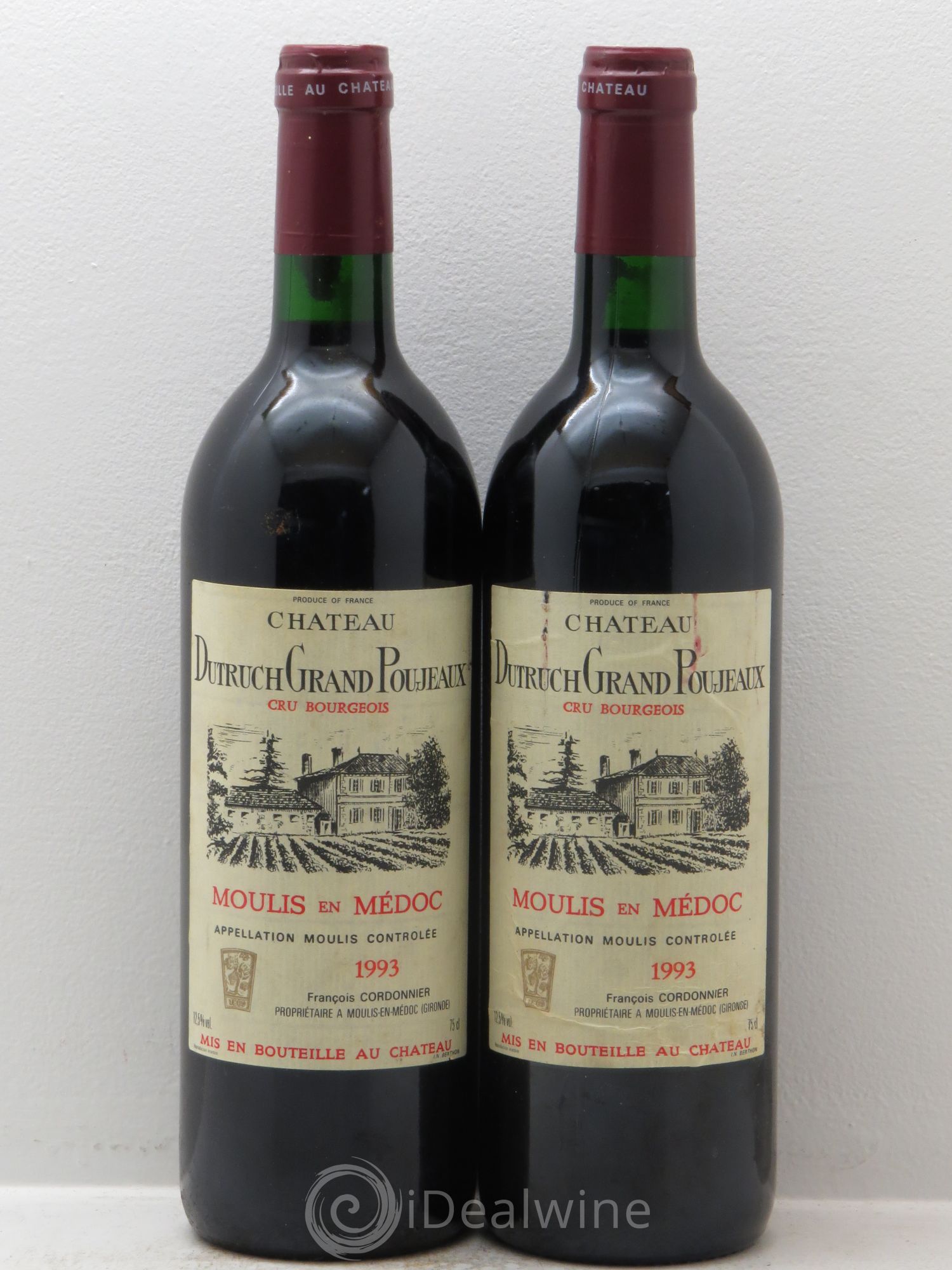 Château Dutruch Grand Poujeaux Cru Bourgeois 1993 - Lot de 2 bouteilles - 0