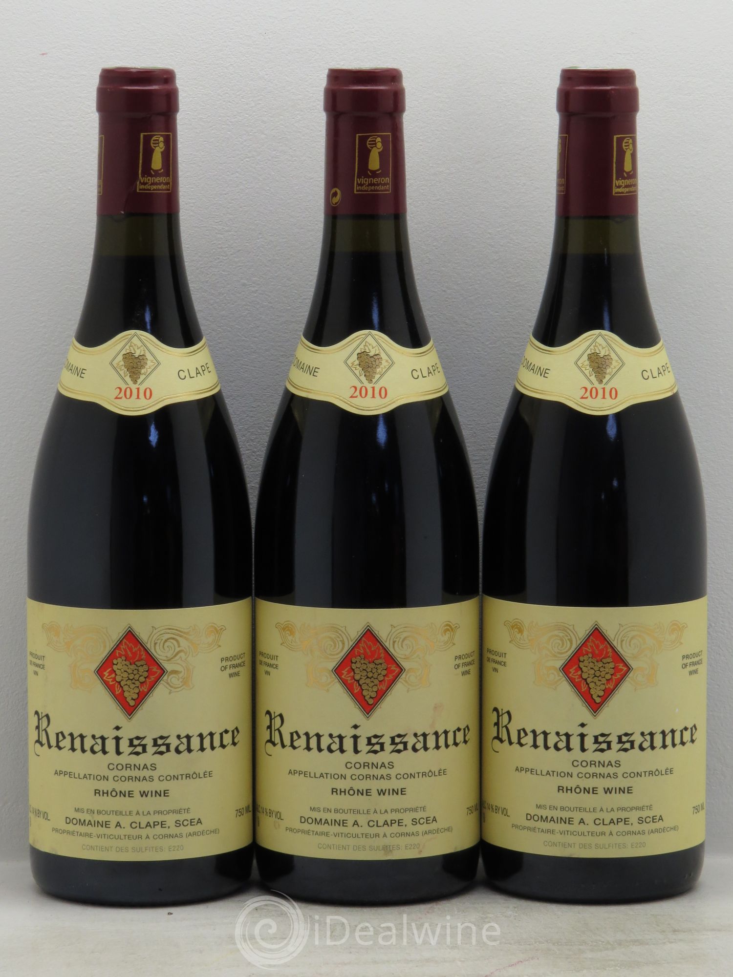 Cornas Renaissance Auguste Clape 2010 - Lot de 3 bouteilles - 0