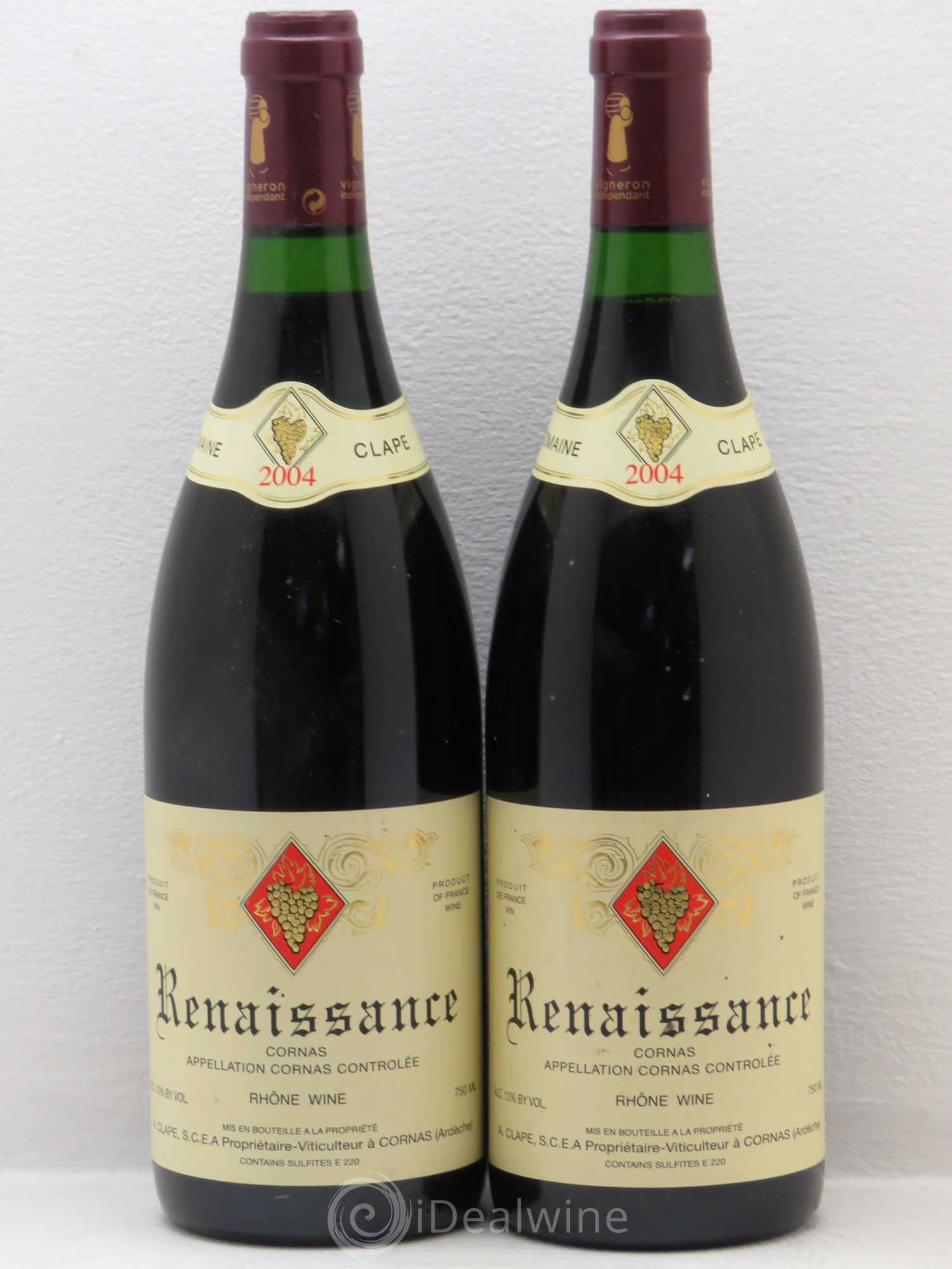Cornas Renaissance Auguste Clape 2004 - Lot of 2 bottles - 0