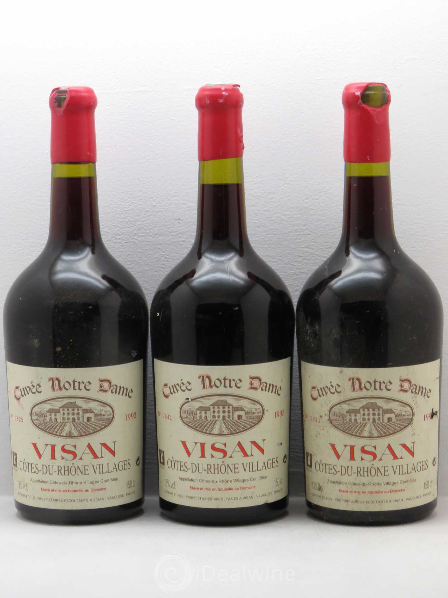 Côtes-du-Rhône Vissan Cuvée Notre Dame 1993 - Posten von 3 Magnum - 0