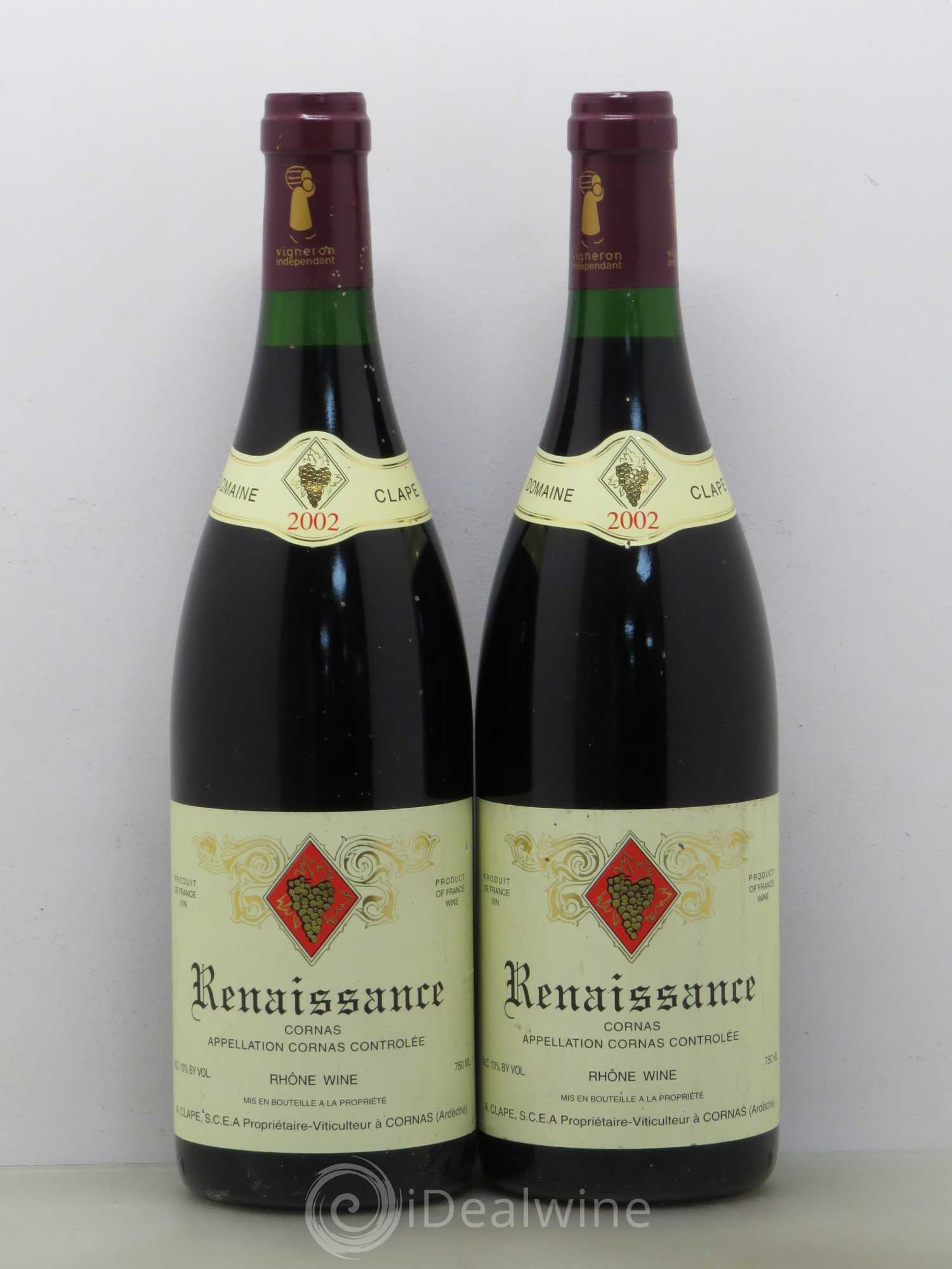 Cornas Renaissance Auguste Clape 2002 - Posten von 2 Flaschen - 0