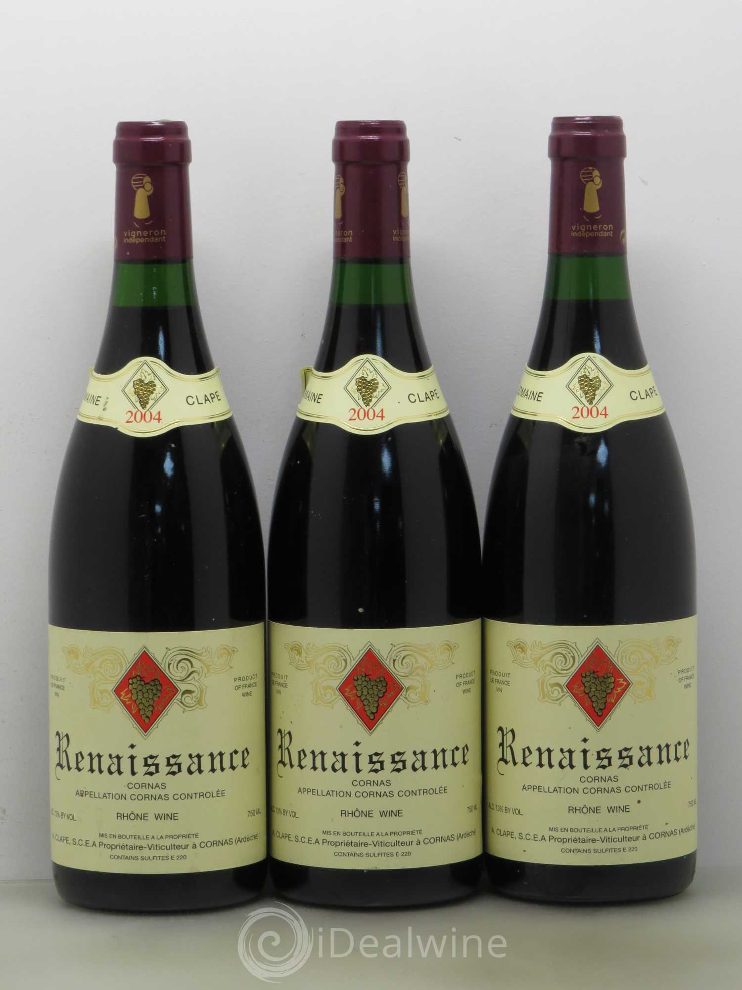 Cornas Renaissance Auguste Clape 2004 - Posten von 3 Flaschen - 0
