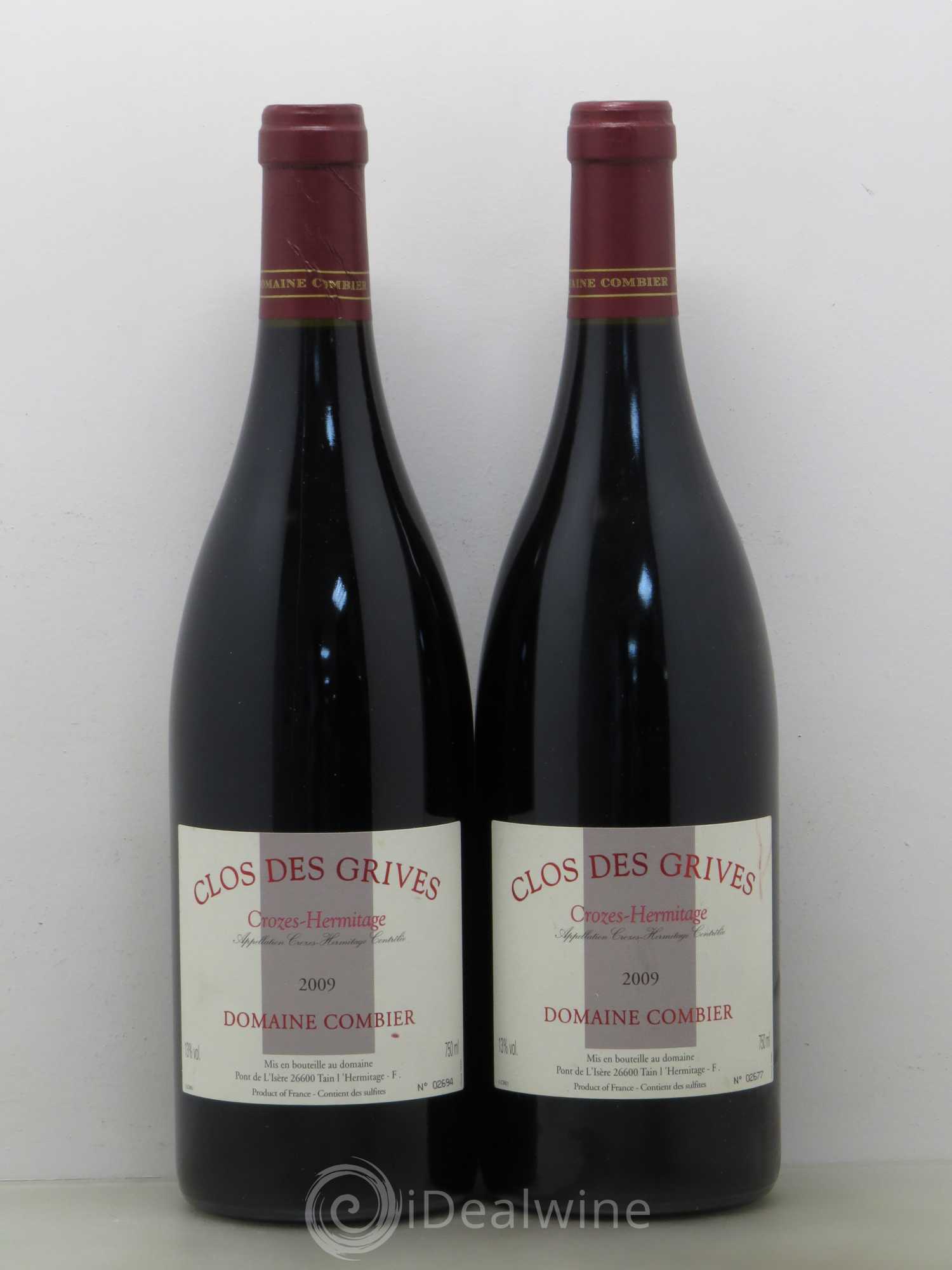 Crozes-Hermitage Clos des Grives Combier 2009 - Lot de 2 bouteilles - 0
