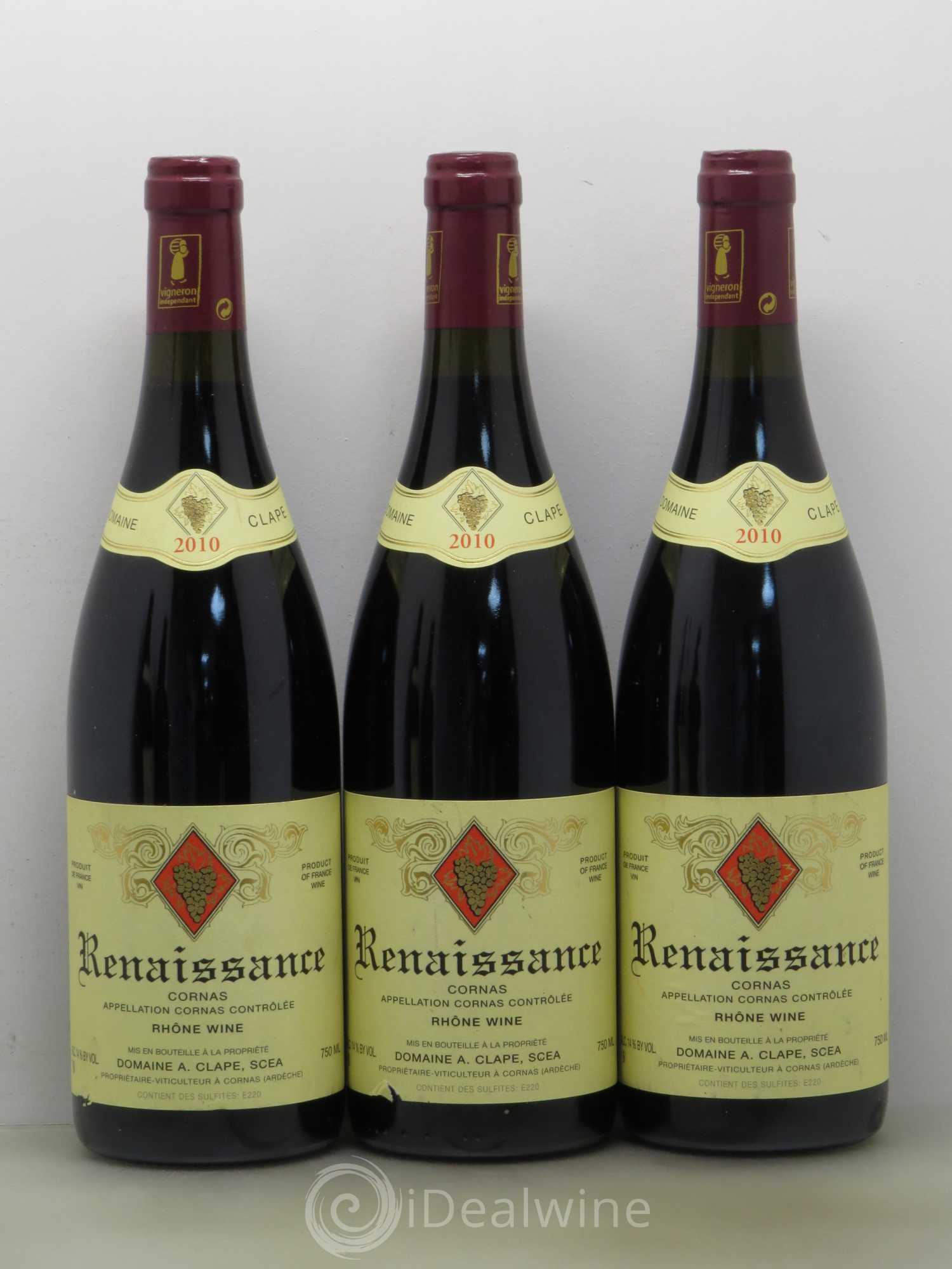 Cornas Renaissance Auguste Clape 2010 - Lot de 5 bouteilles - 1