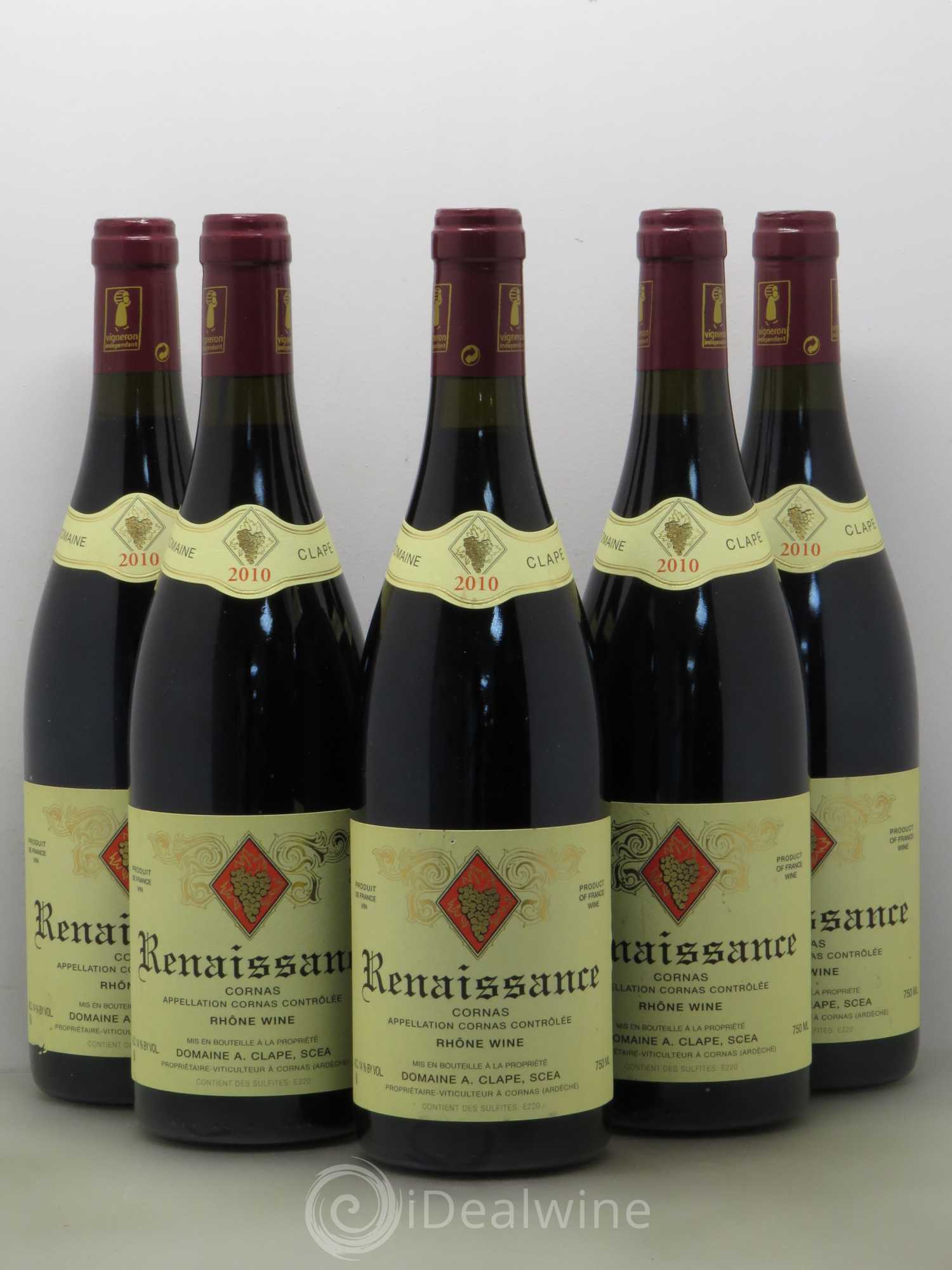 Cornas Renaissance Auguste Clape 2010 - Lot de 5 bouteilles - 0