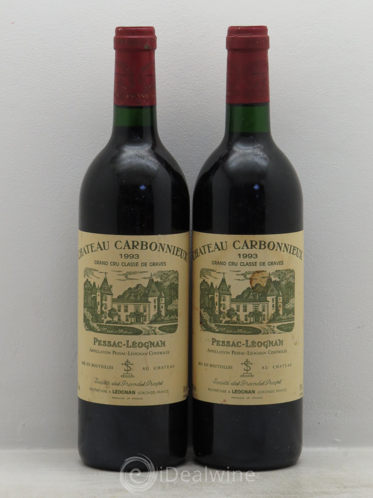 Château Carbonnieux Cru Classé de Graves 1993 - Lot de 2 bouteilles - 0