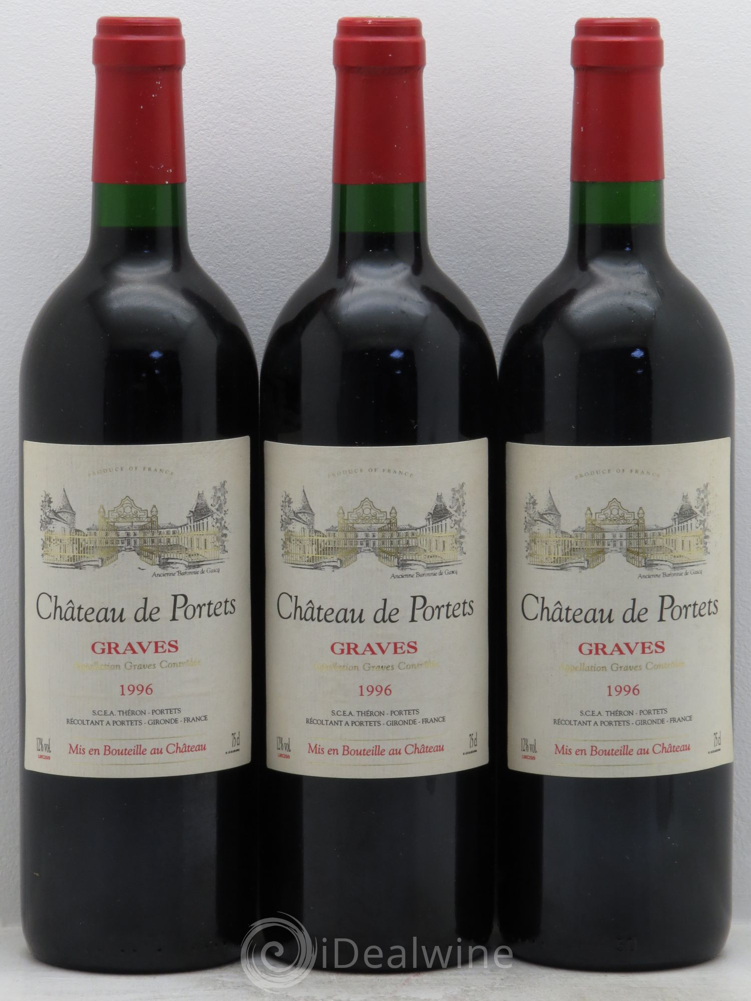 Graves Château de Portets (sans prix de réserve) 1996 - Posten von 3 Flaschen - 0