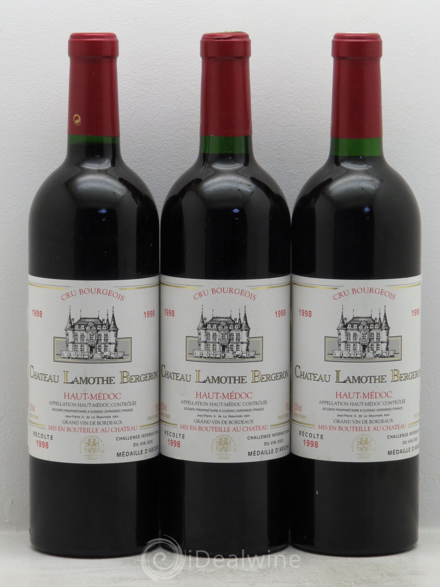 Château Lamothe Bergeron Cru Bourgeois (sans prix de réserve) 1998 - Lot de 3 bouteilles - 0