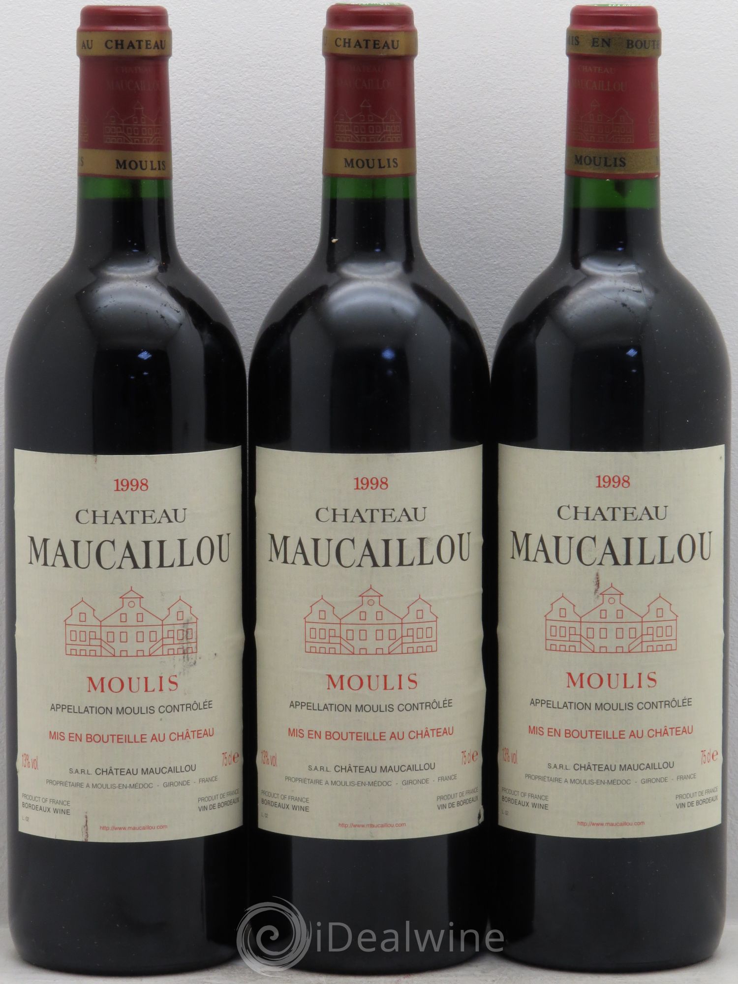 Château Maucaillou 1998 - Lot de 3 bouteilles - 0