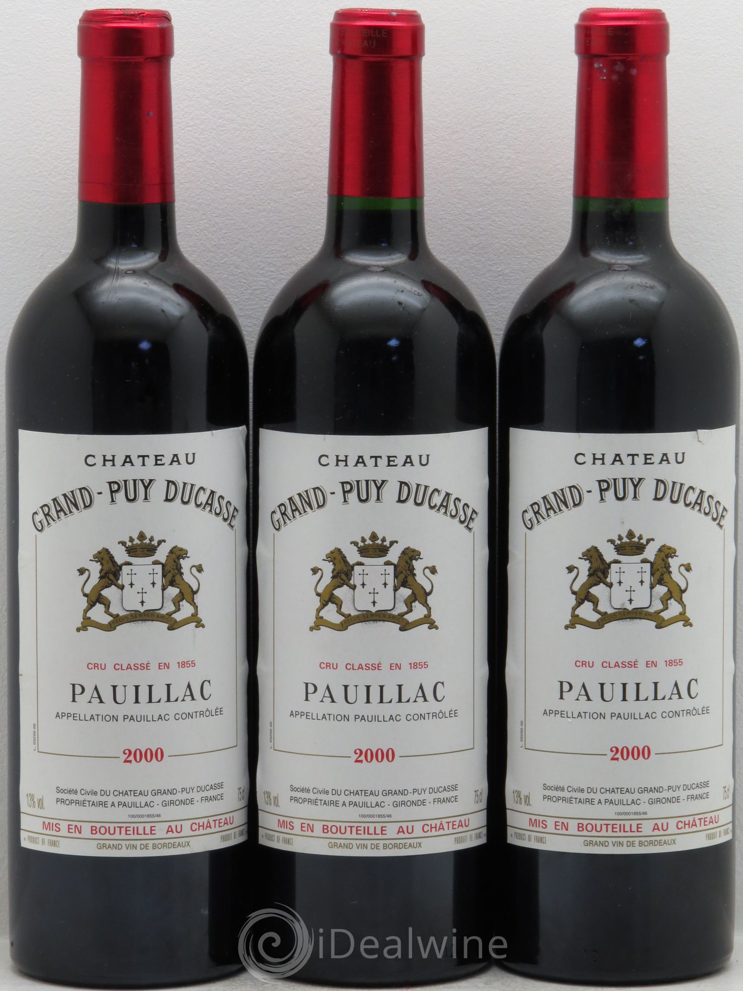 Château Grand Puy Ducasse 5ème Grand Cru Classé 2000 - Lot de 3 bouteilles - 0
