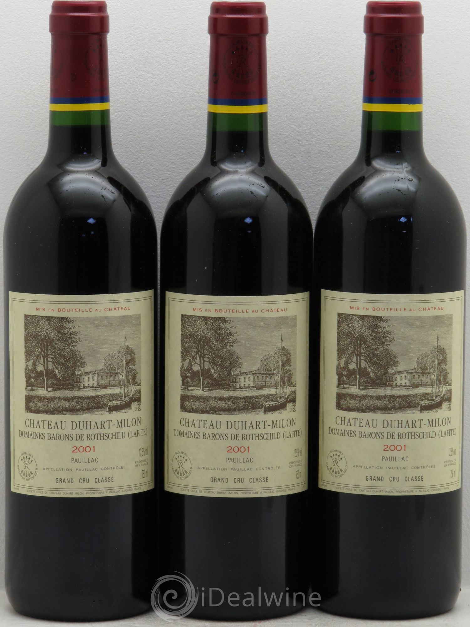 Château Duhart-Milon 4ème Grand Cru Classé 2001 - Lot de 3 bouteilles - 0