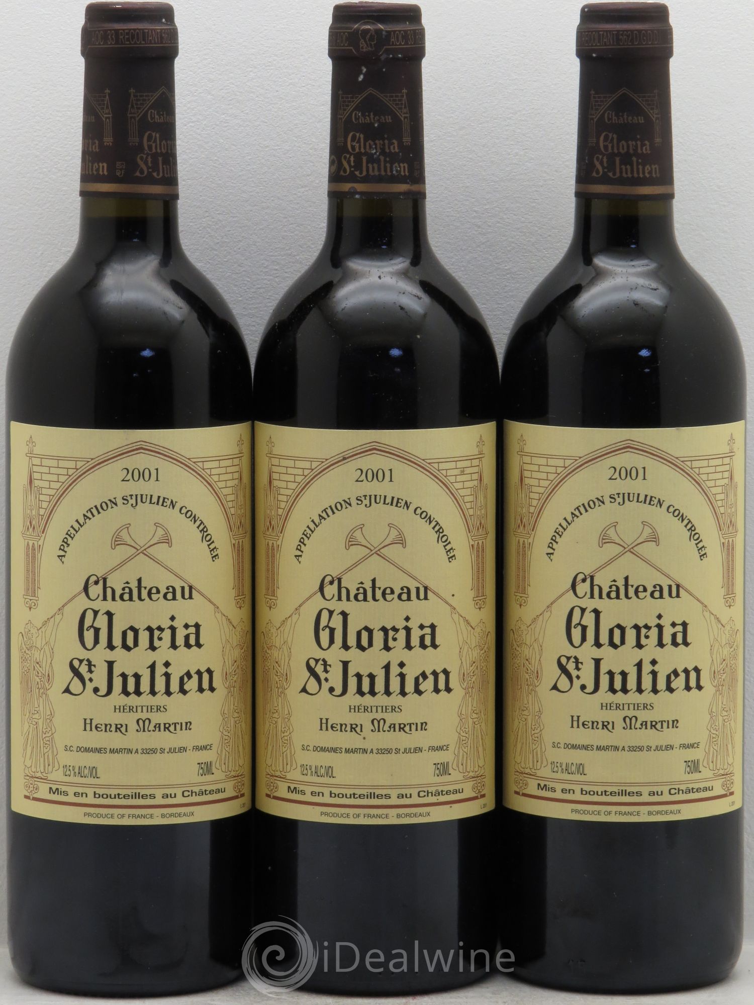 Château Gloria 2001 - Lot de 3 bouteilles - 0