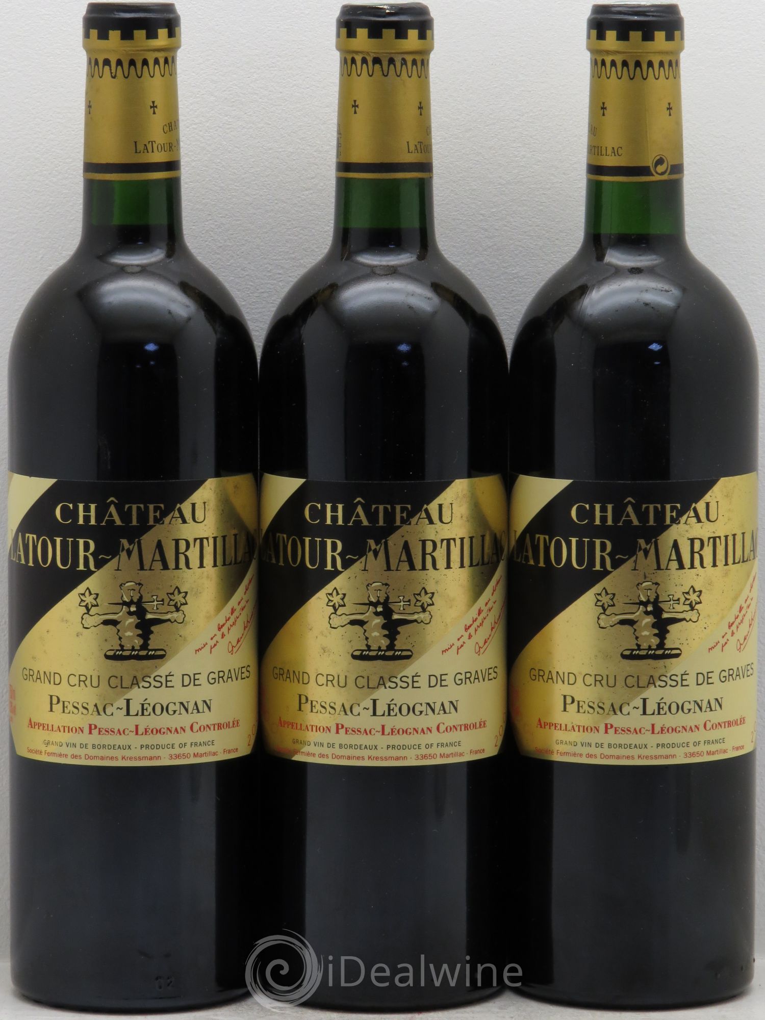 Château Latour-Martillac Cru Classé de Graves 2001 - Lot de 3 bouteilles - 0