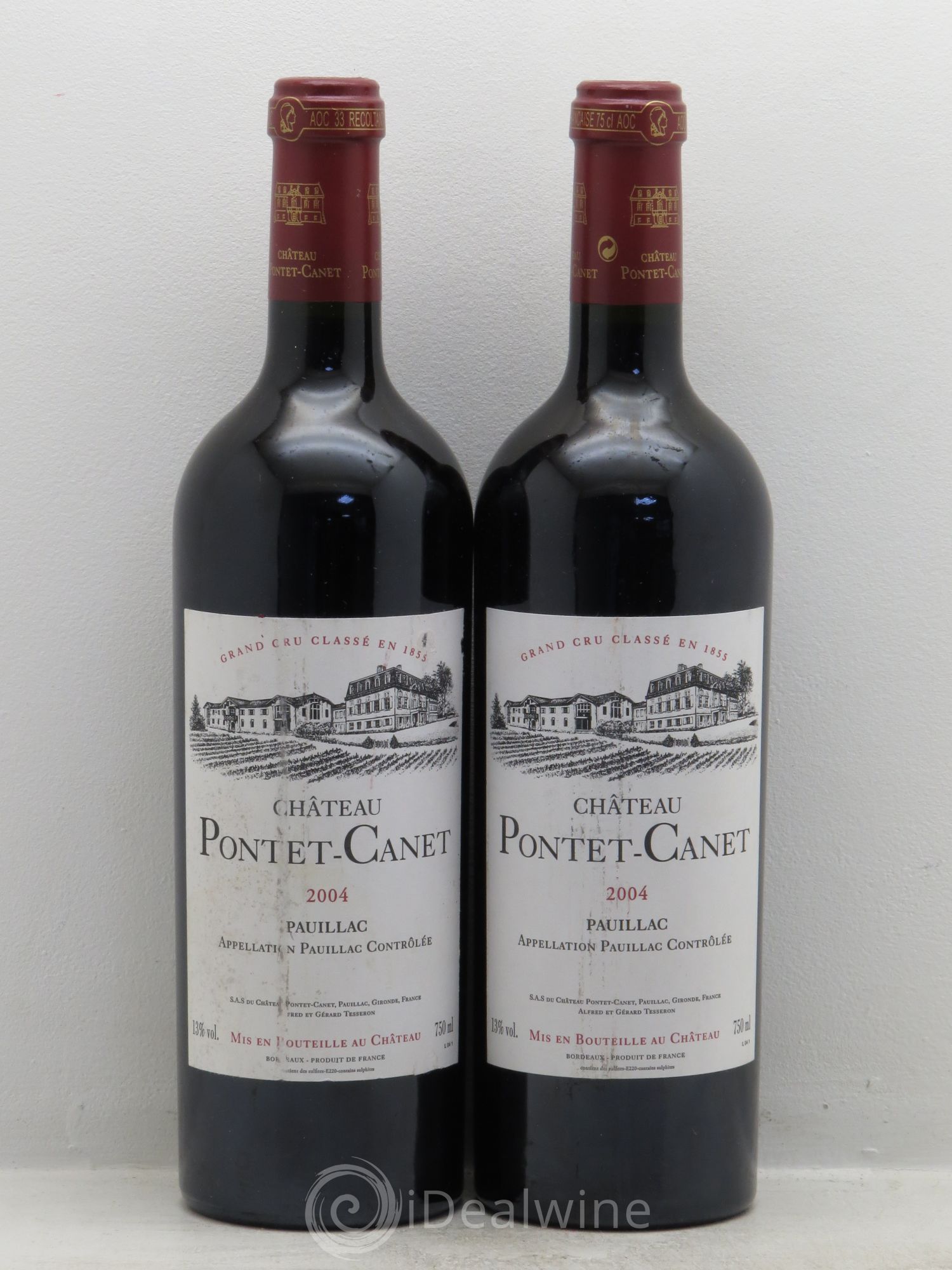Château Pontet Canet 5ème Grand Cru Classé 2004 - Lot de 2 bouteilles - 0