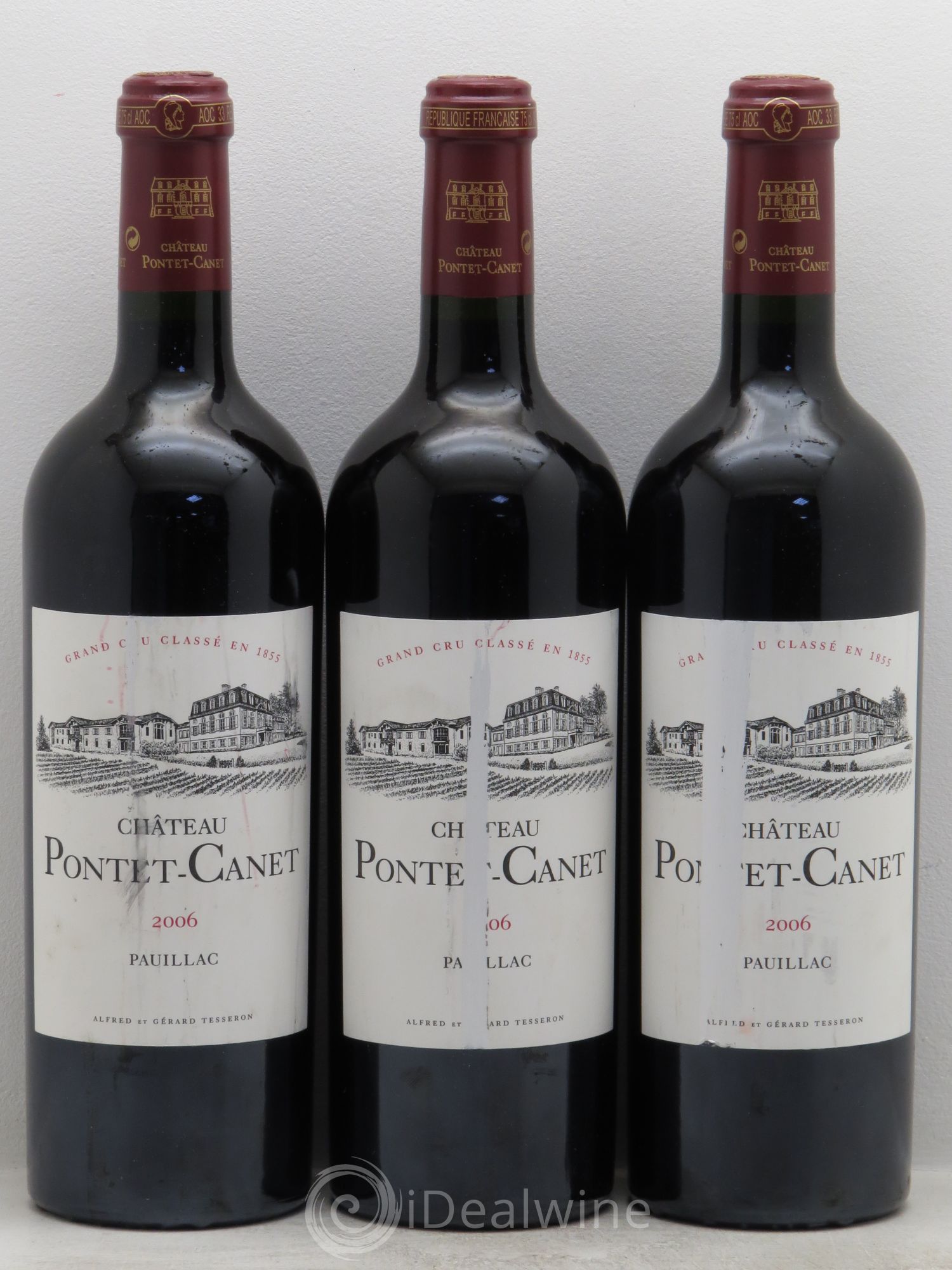 Château Pontet Canet 5ème Grand Cru Classé 2006 - Lot de 3 bouteilles - 0