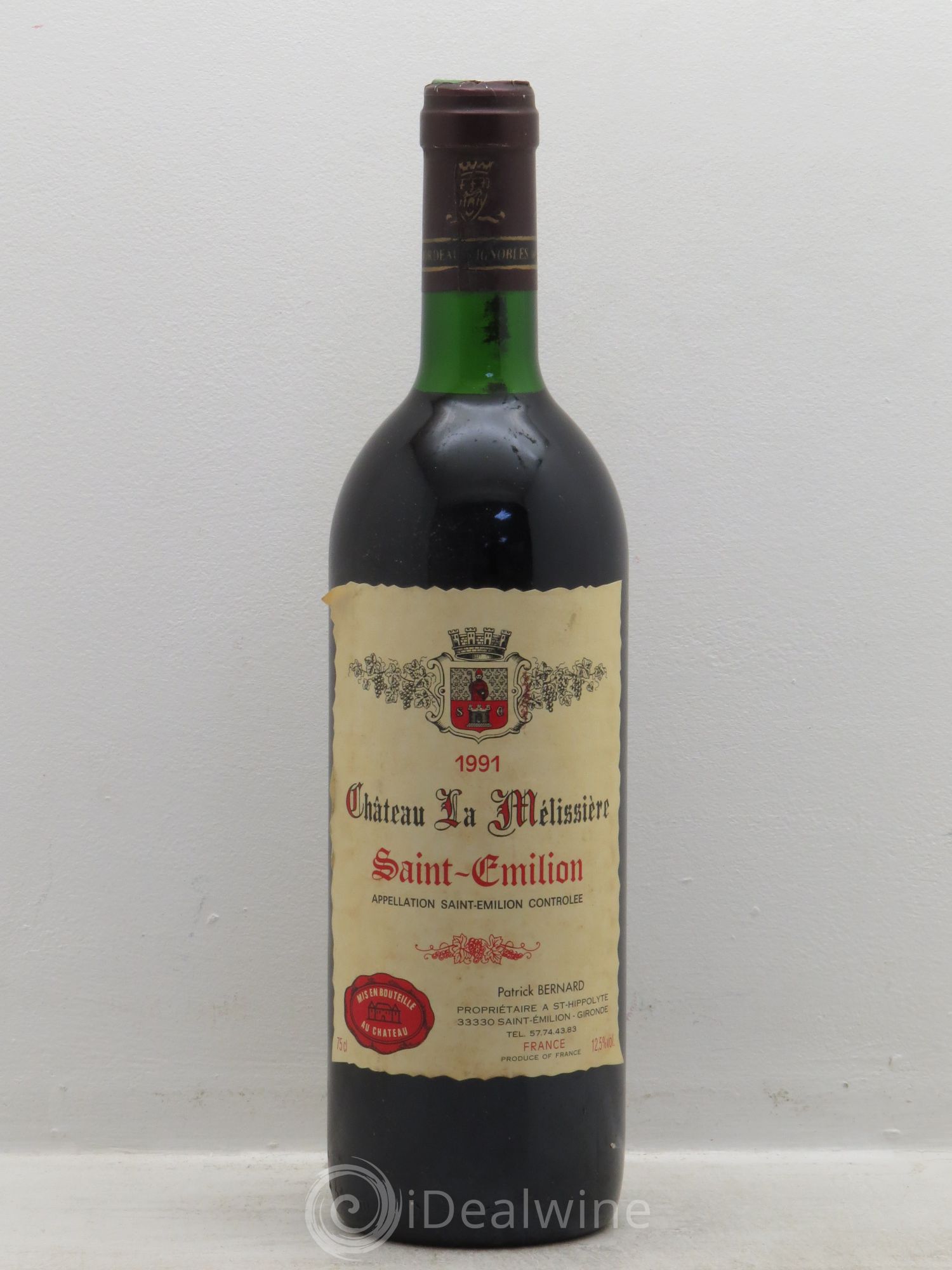 Saint-Émilion Château La Mélissière 1991 - Posten von 1 Flasche - 0