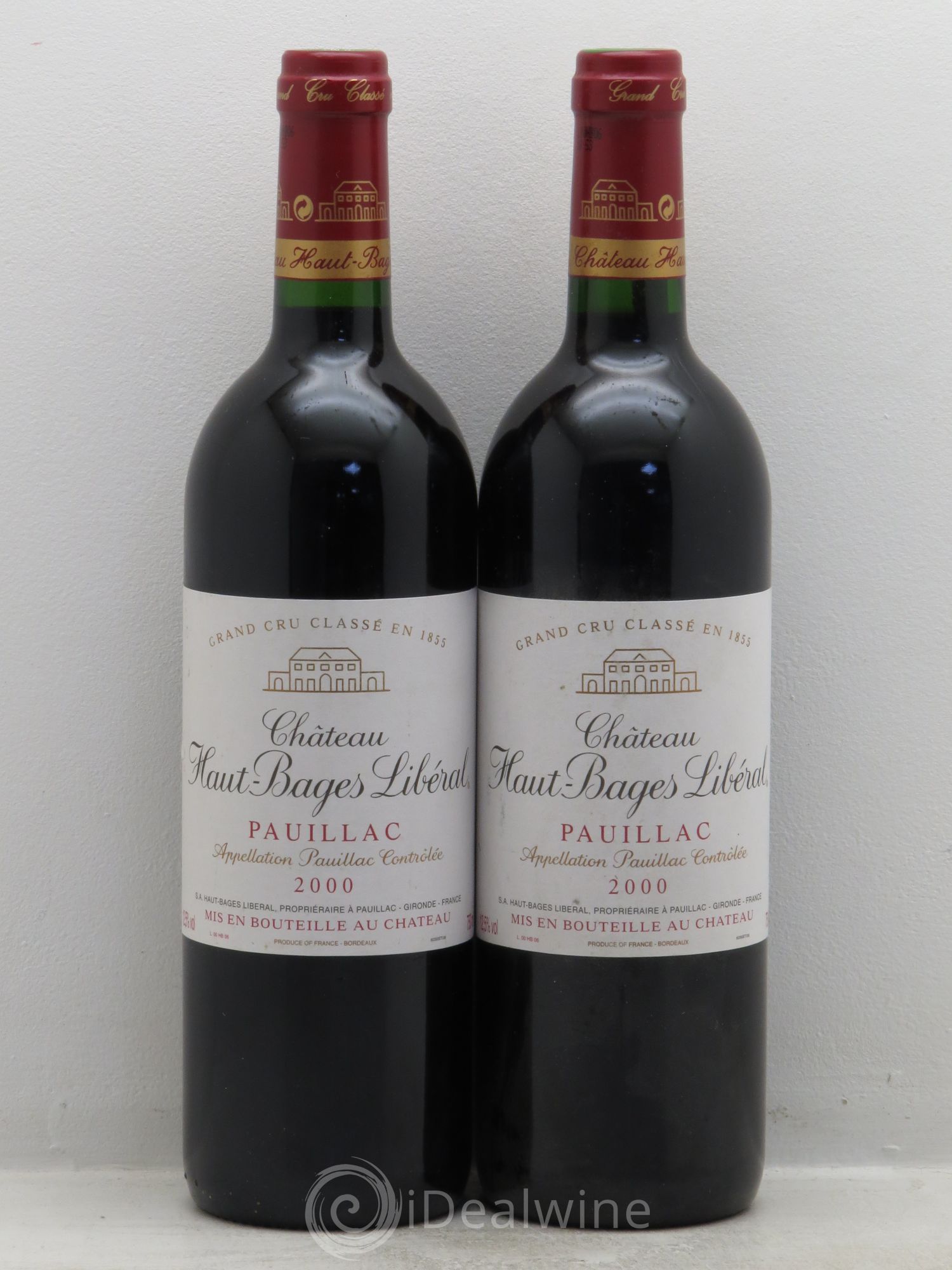 Château Haut Bages Libéral 5ème Grand Cru Classé 2000 - Lot de 2 bouteilles - 0
