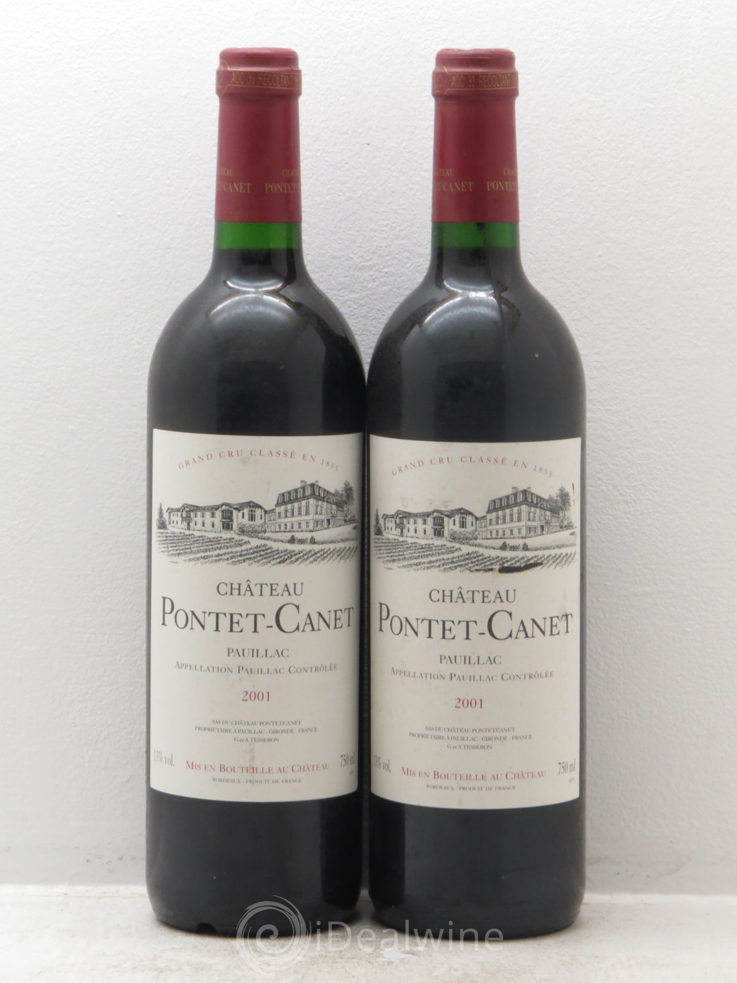 Château Pontet Canet 5ème Grand Cru Classé 2001 - Lot de 2 bouteilles - 0