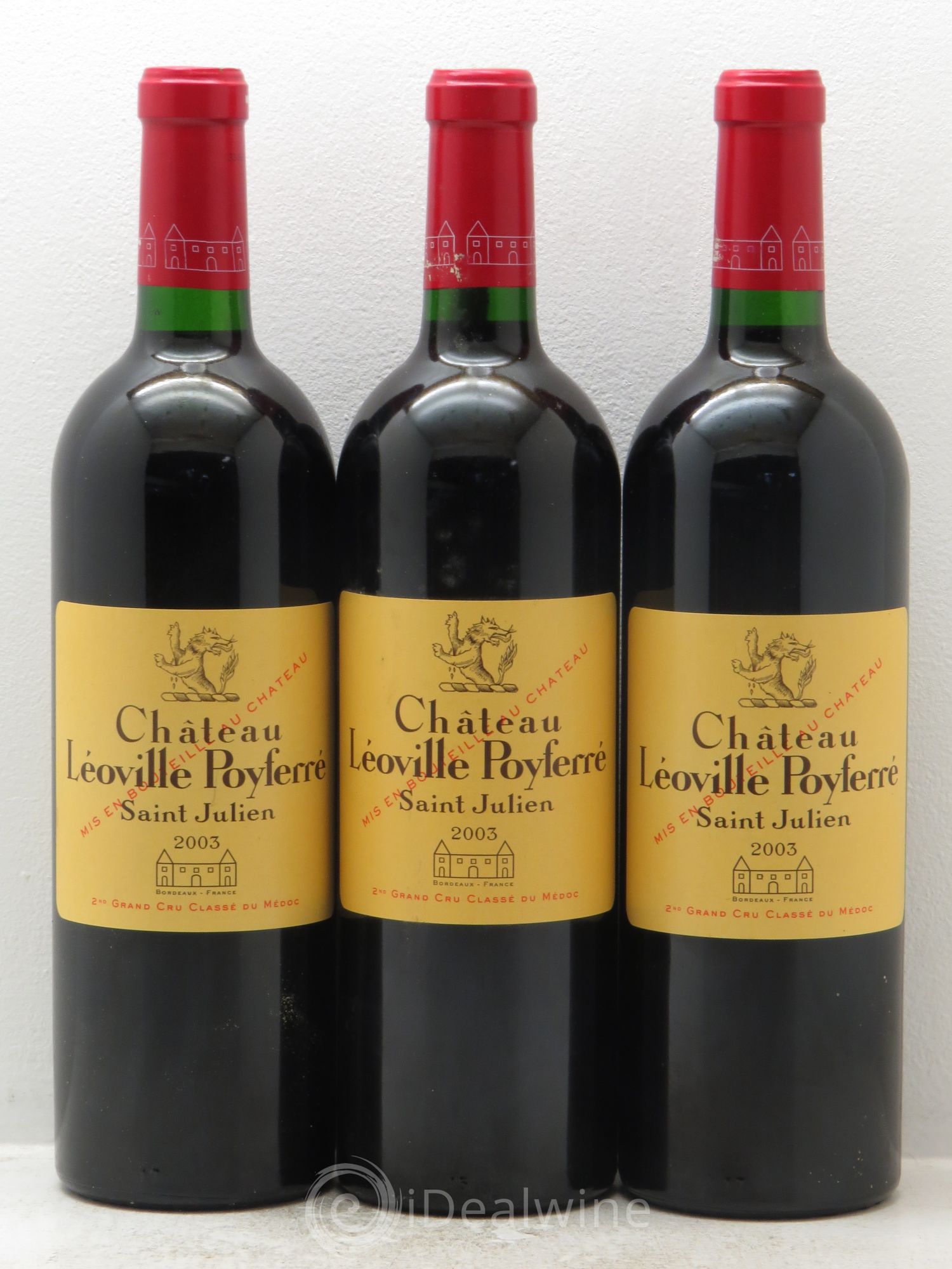 Château Léoville Poyferré 2ème Grand Cru Classé 2003 - Lot de 3 bouteilles - 0