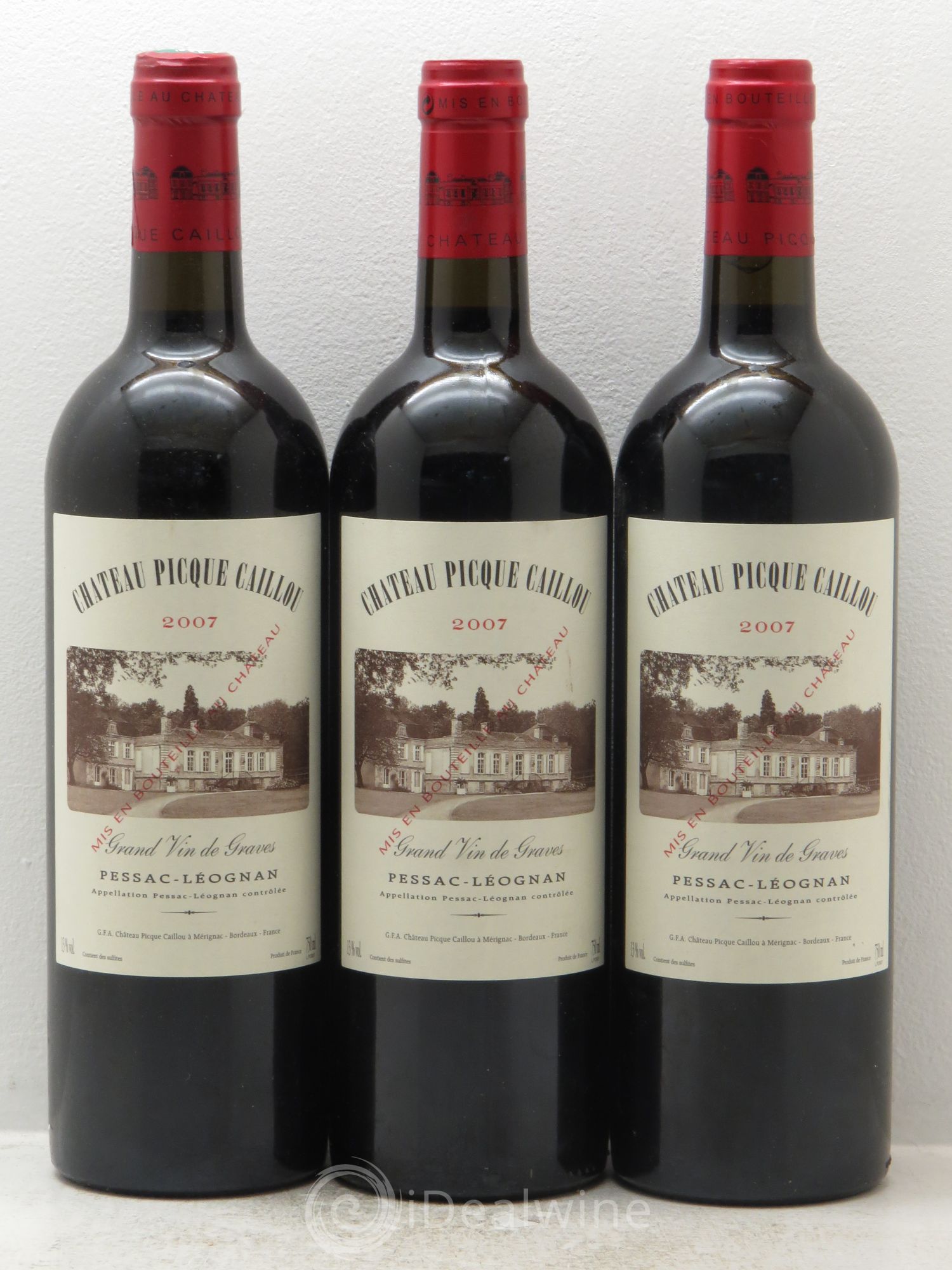 Château Picque Caillou (sans prix de réserve) 2007 - Lot de 3 bouteilles - 0