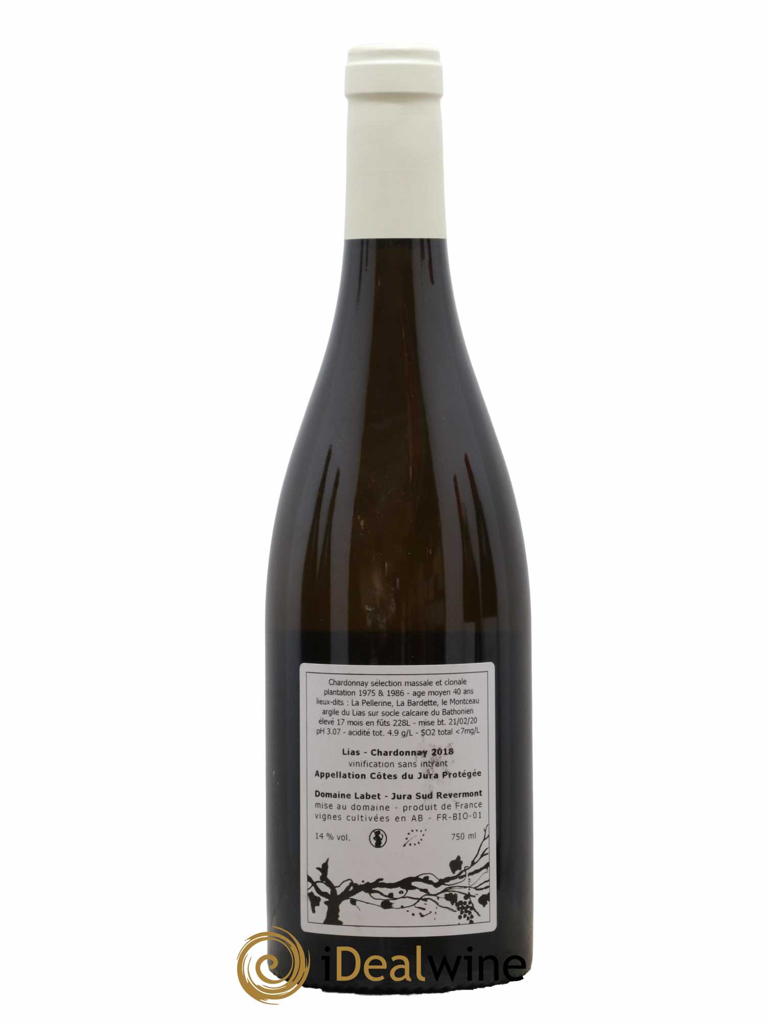 Côtes du Jura Chardonnay Lias Romain - Julien - Charline Labet 2018 - Lot de 1 bouteille - 1