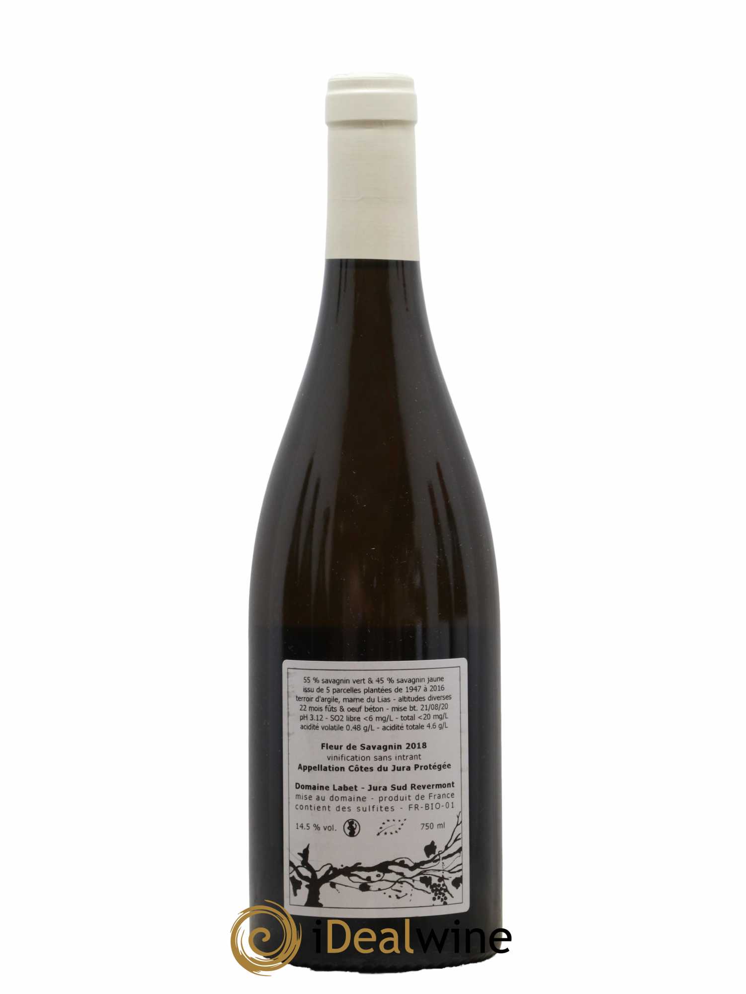Côtes du Jura Fleur de Savagnin Romain - Julien  - Charline Labet 2018 - Lot de 1 bouteille - 1