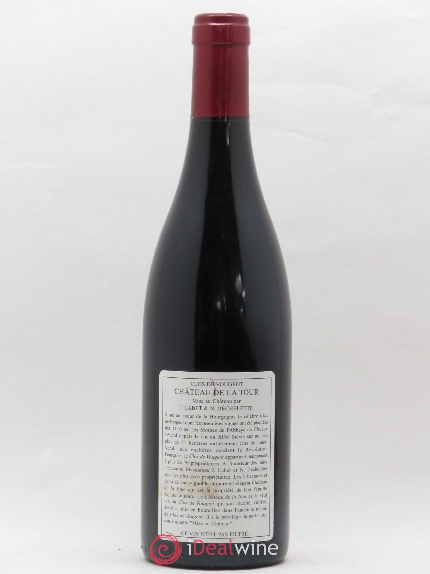 Clos de Vougeot Grand Cru Château de La Tour 2002 - Lot de 1 bouteille - 1