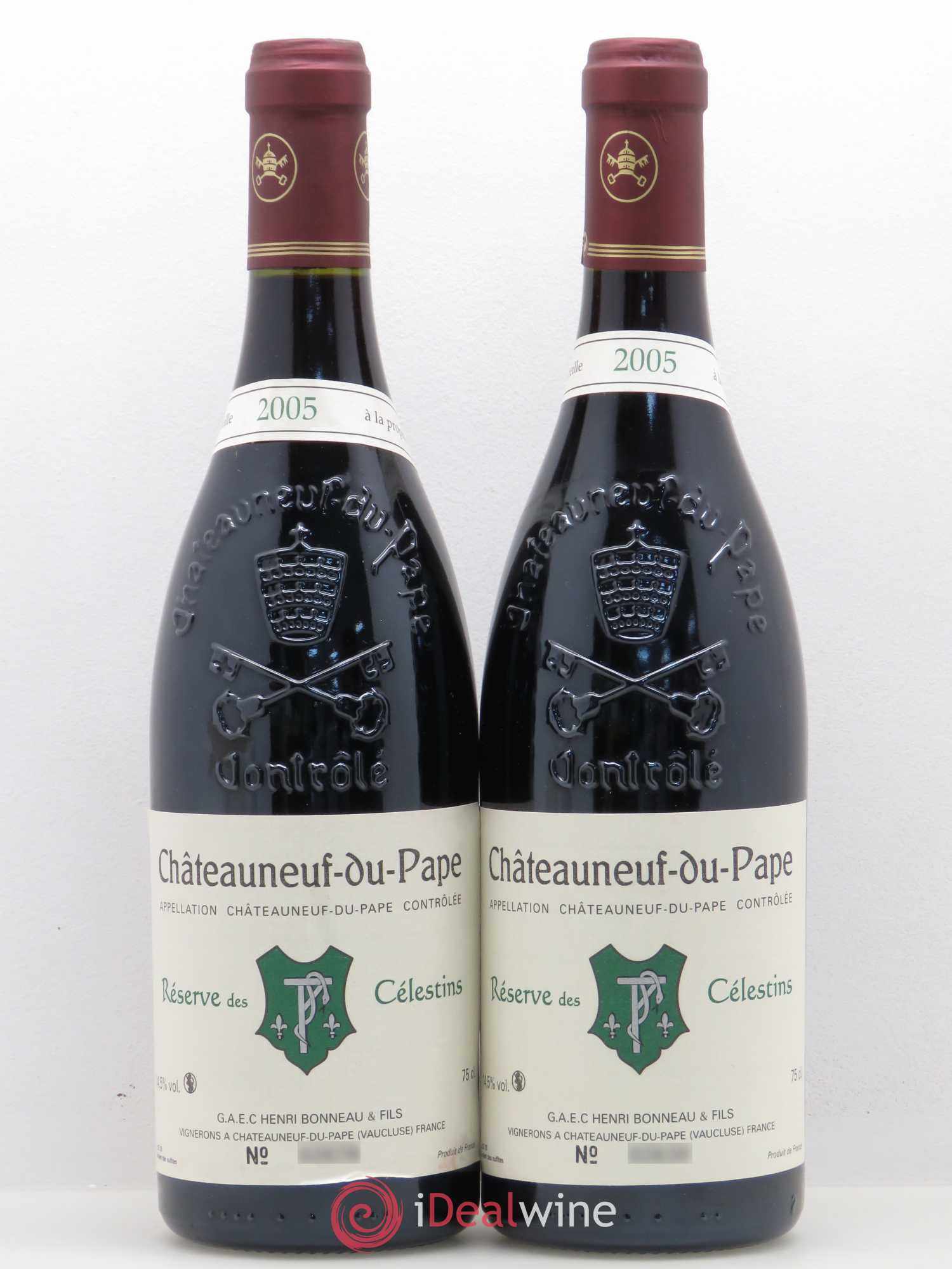 Châteauneuf-du-Pape Réserve des Célestins Henri Bonneau & Fils 2005 - Lot de 2 bouteilles - 0