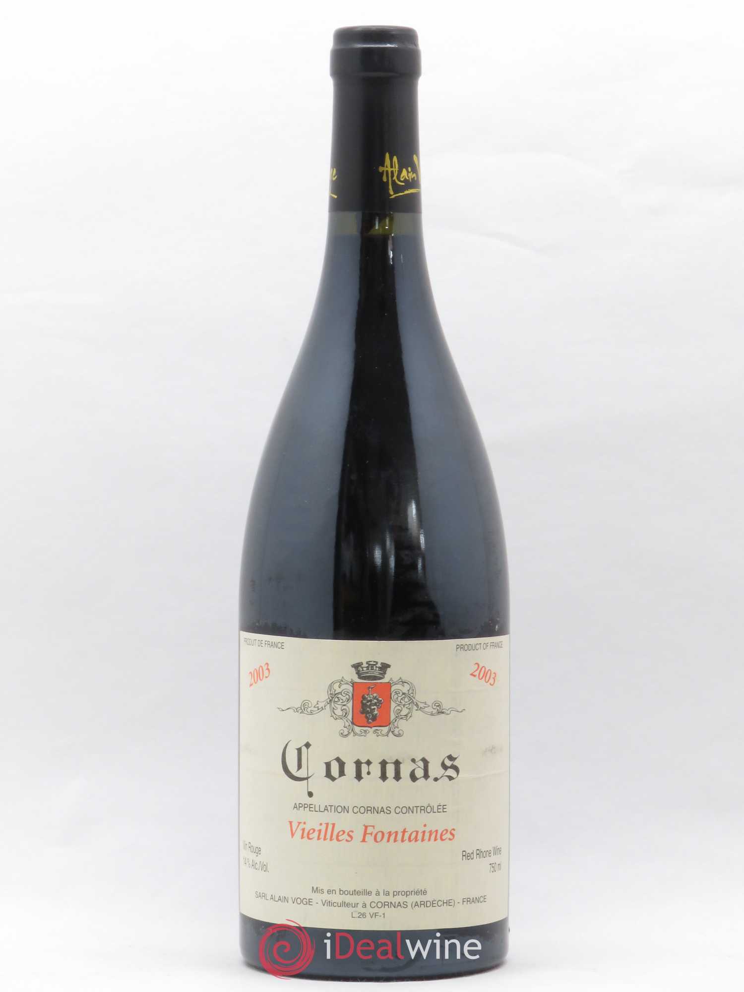 Cornas Les Vieilles Fontaines Alain Voge (Domaine) 2003 - Lot de 1 bouteille - 0