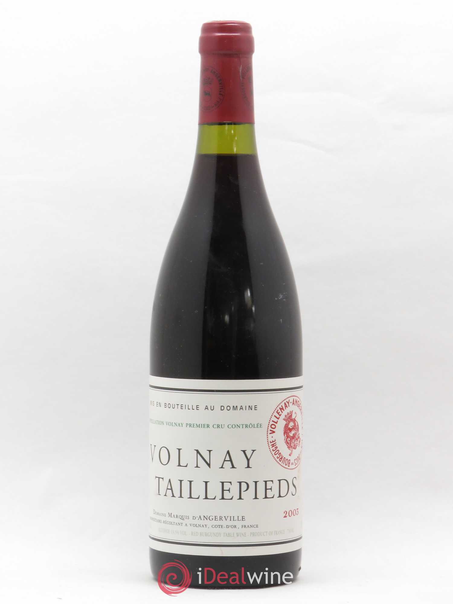 Volnay 1er Cru Taillepieds Marquis d'Angerville (Domaine) 2003 - Posten von 1 Flasche - 0