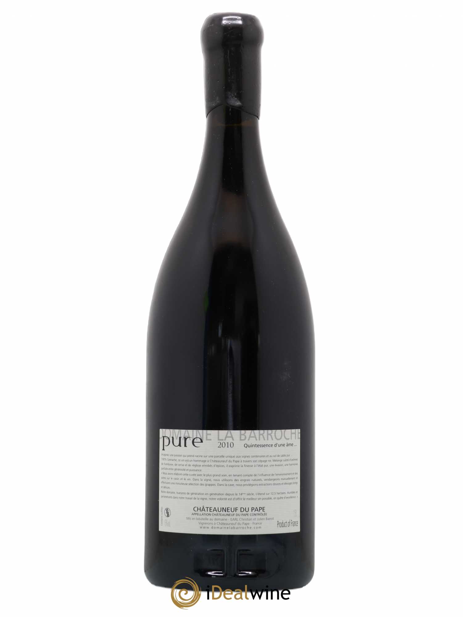 Châteauneuf-du-Pape Cuvée Pure Domaine La Barroche 2010 - Lot de 1 magnum - 1