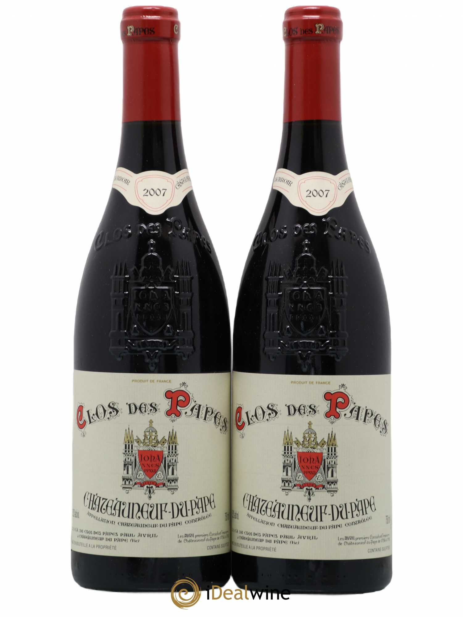 Châteauneuf-du-Pape Clos des Papes - Paul Avril 2007 - Lot de 2 bouteilles - 0