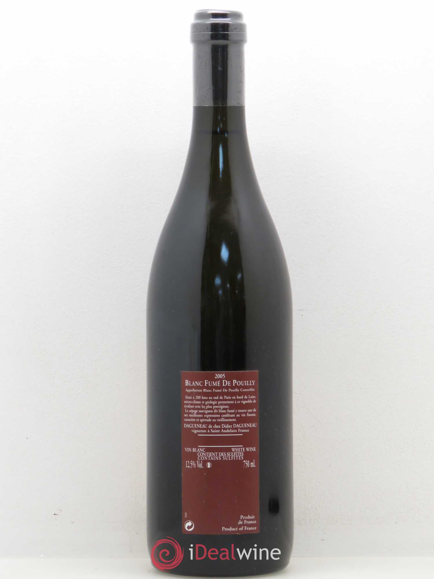 Vin de France (anciennement Pouilly-Fumé) Pur Sang Dagueneau (Domaine Didier - Louis-Benjamin) 2005 - Lot de 1 bouteille - 1