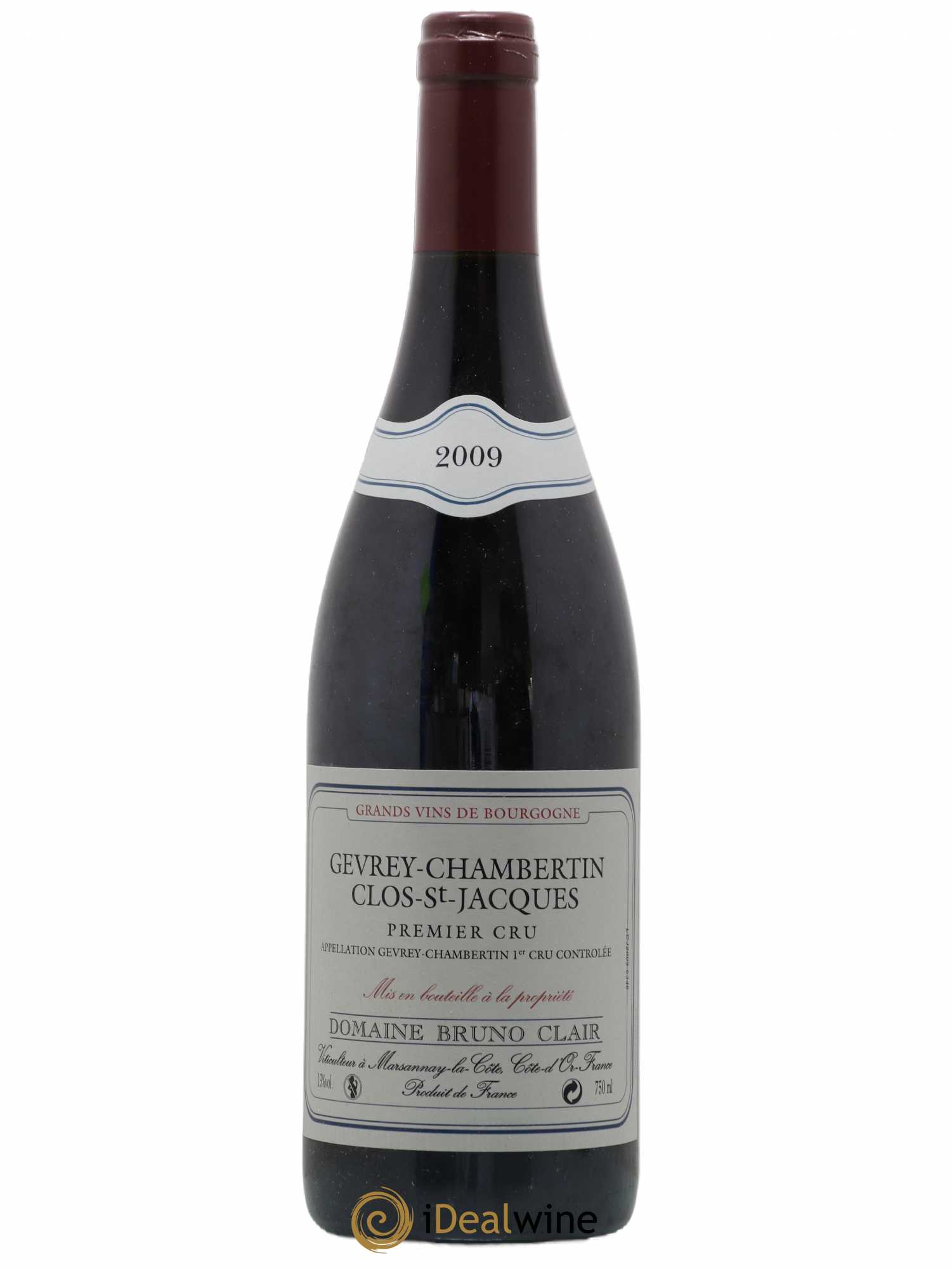 Gevrey-Chambertin 1er Cru Clos Saint-Jacques Bruno Clair (Domaine) 2009 - Lot de 1 bouteille - 0
