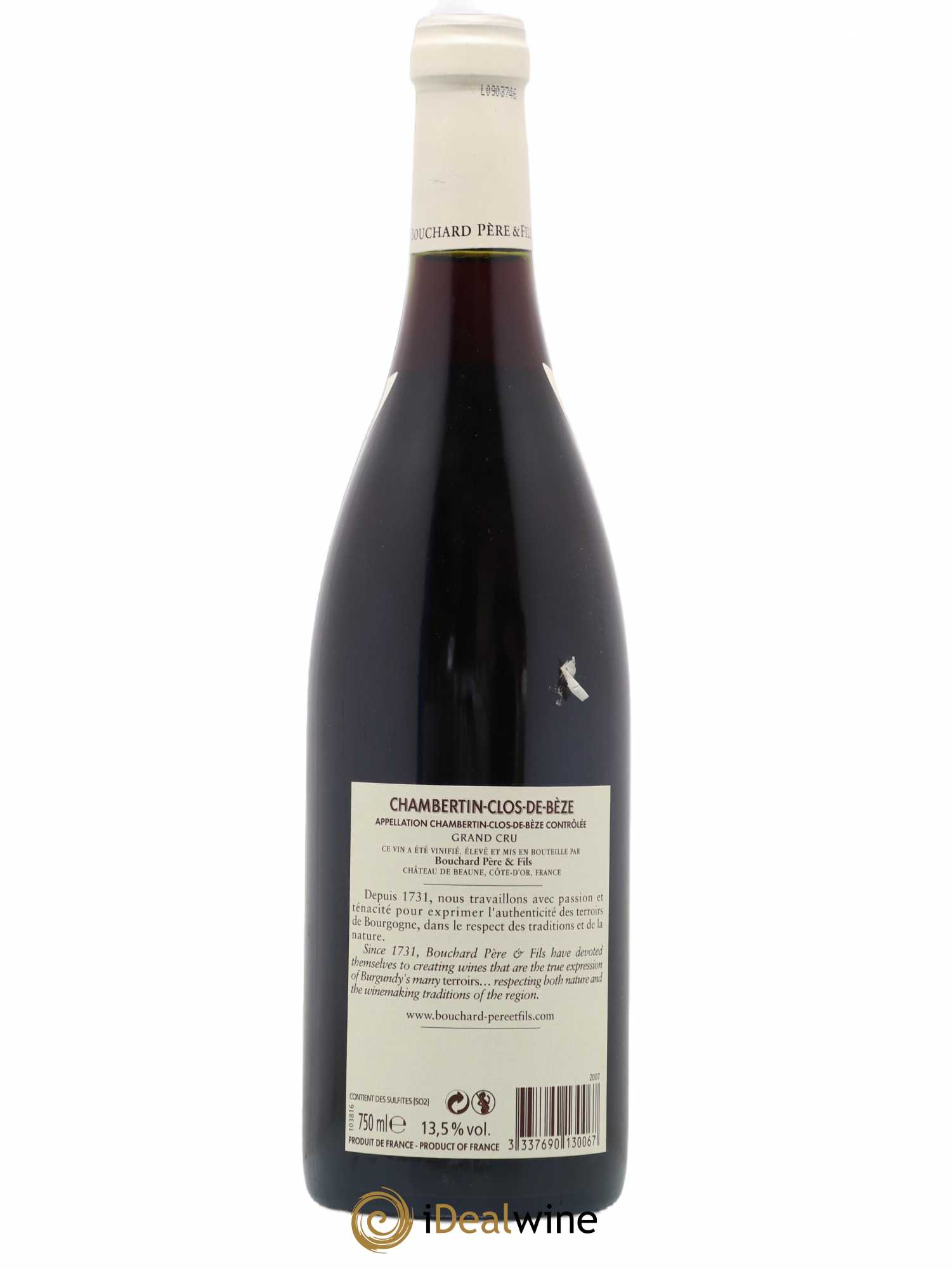 Chambertin Clos de Bèze Grand Cru Bouchard Père & Fils 2007 - Lot de 1 bouteille - 1