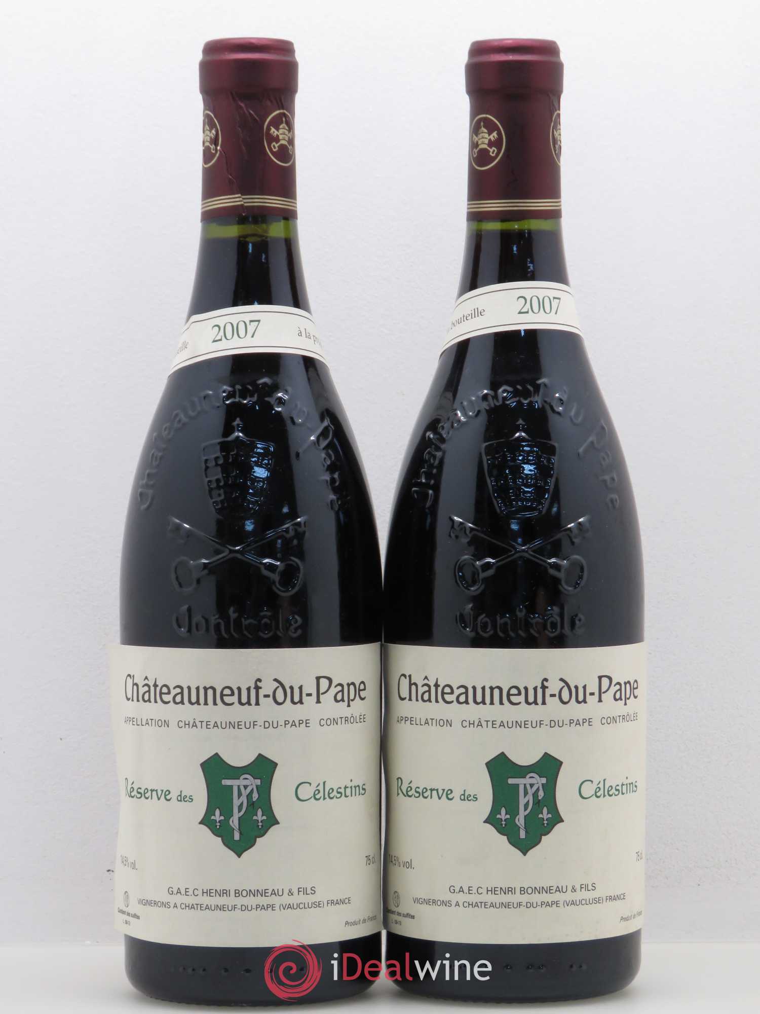 Châteauneuf-du-Pape Réserve des Célestins Henri Bonneau & Fils 2007 - Lot de 2 bouteilles - 0