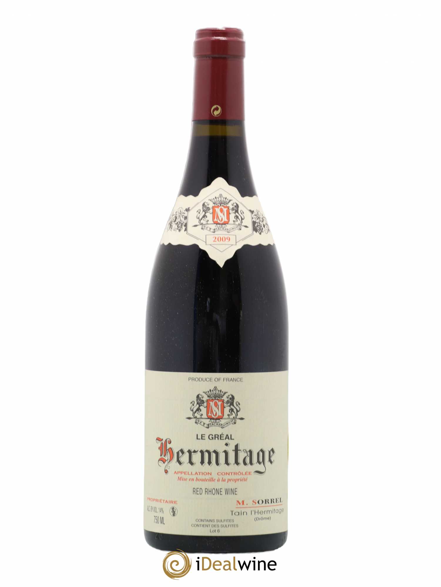 Hermitage Le Gréal Marc Sorrel 2009 - Lot de 1 bouteille - 0