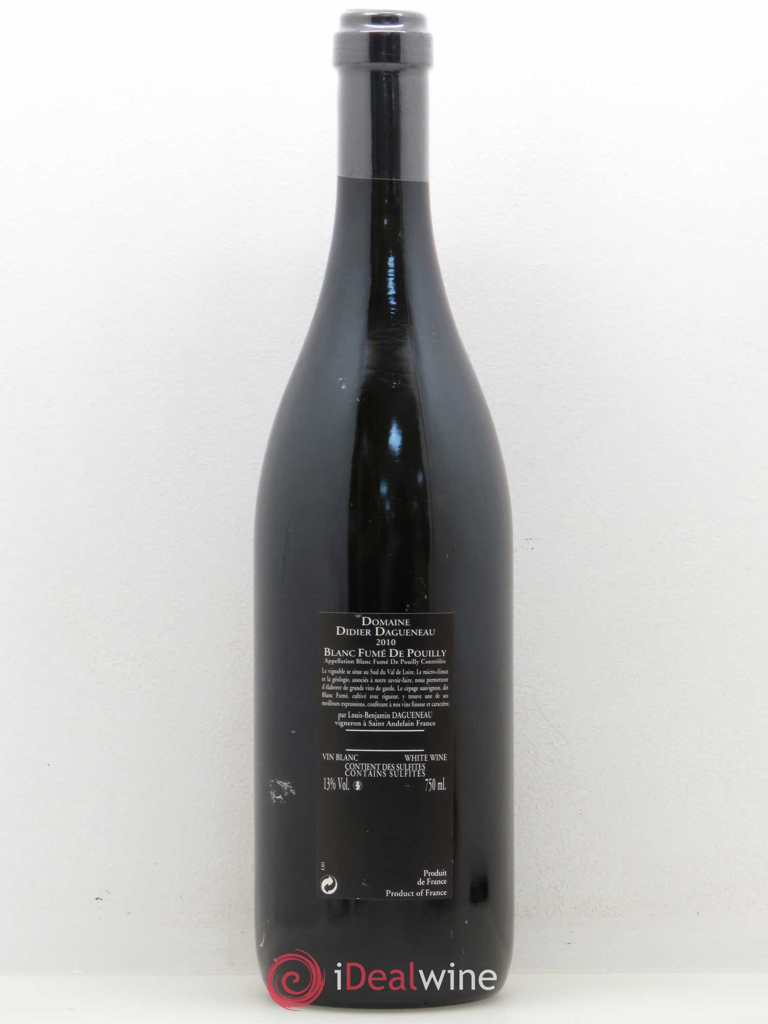 Vin de France (anciennement Pouilly-Fumé) Silex Dagueneau (Domaine Didier - Louis-Benjamin) 2010 - Lot de 1 bouteille - 1