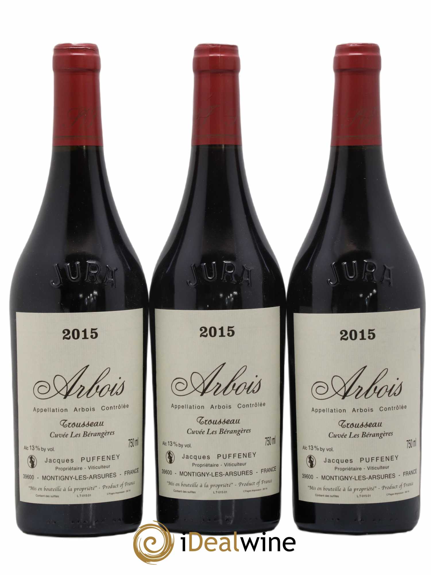Arbois Trousseau Cuvée Les Bérangères Jacques Puffeney 2015 - Lot de 3 bouteilles - 0