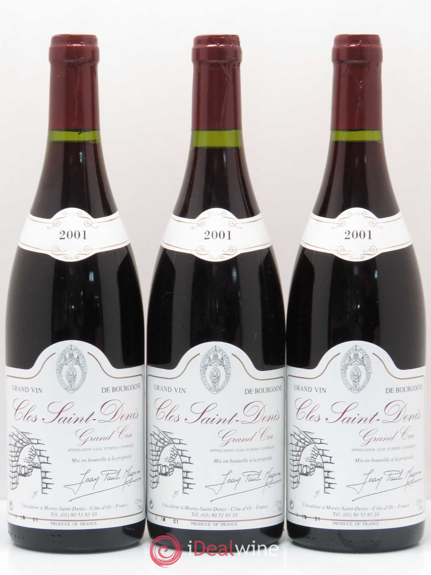 Clos Saint-Denis Grand Cru Jean Paul Magnien 2001 - Lot de 3 bouteilles - 0