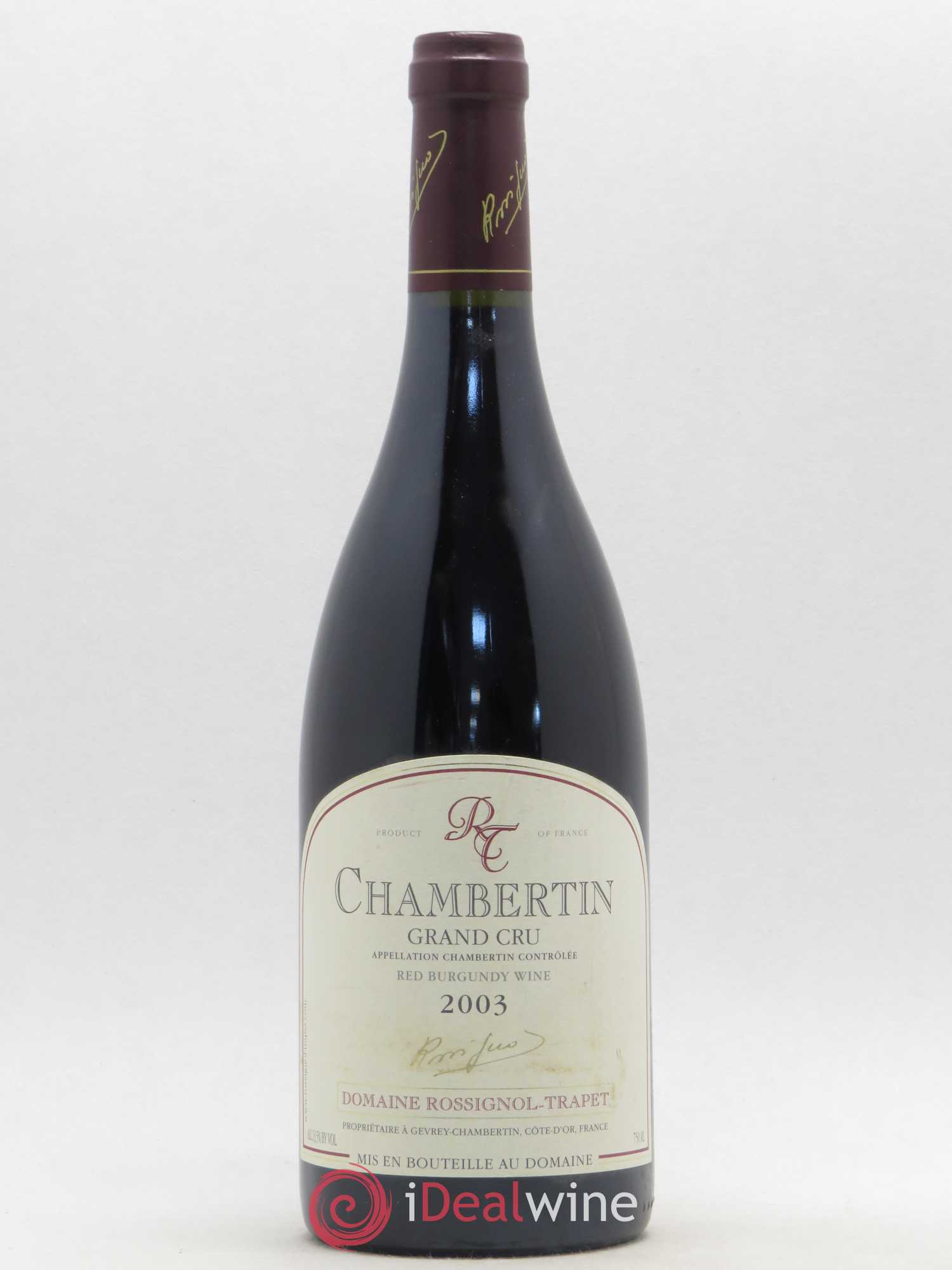Chambertin Grand Cru Rossignol-Trapet (Domaine) 2003 - Lot de 1 bouteille - 0