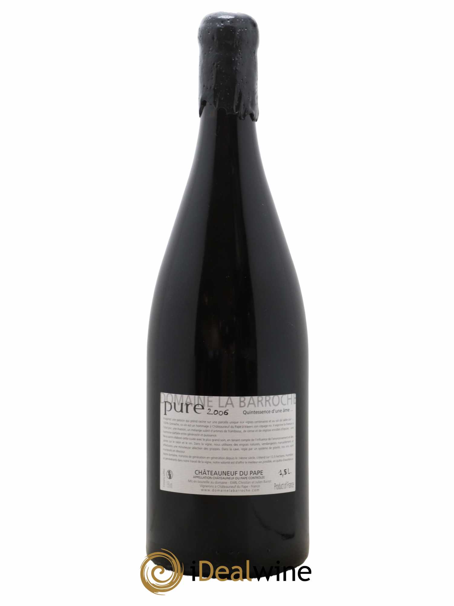 Châteauneuf-du-Pape Cuvée Pure Domaine La Barroche 2006 - Lot de 1 magnum - 1