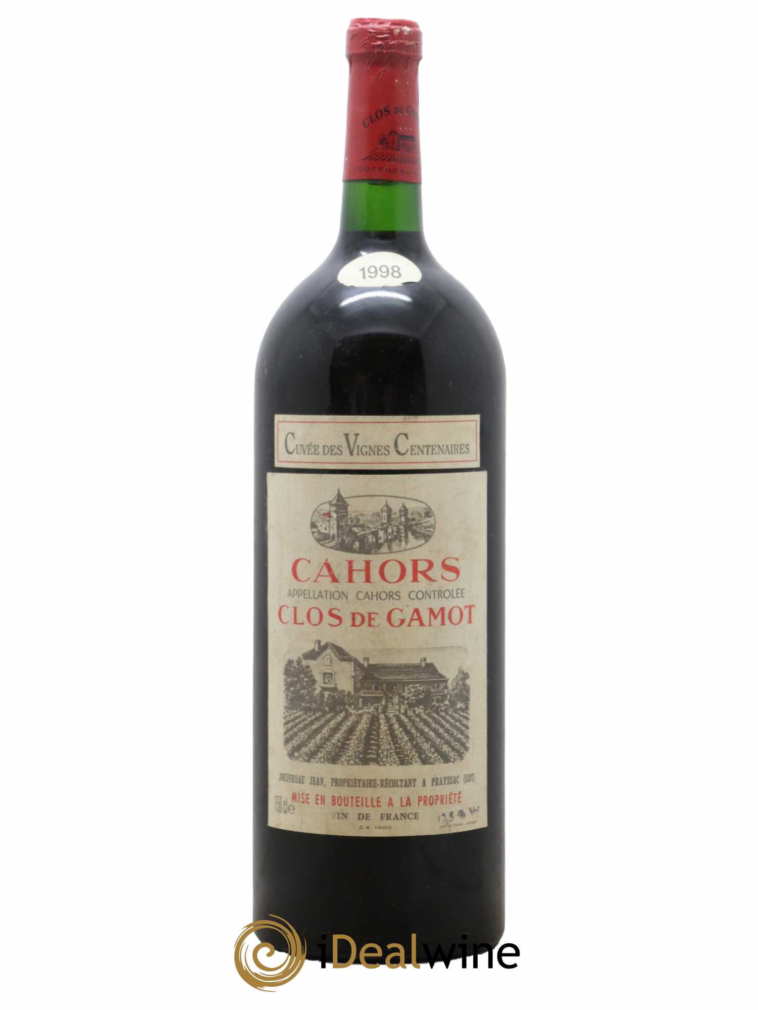 Cahors Clos de Gamot famille Jouffreau cuvée des vignes centenaires 1998 - Lot de 1 magnum - 0