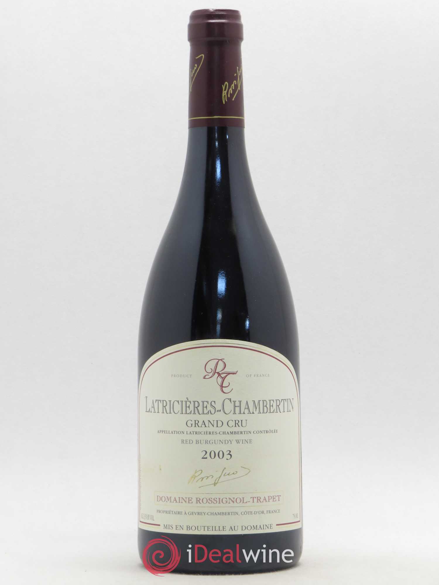 Latricières-Chambertin Grand Cru Rossignol-Trapet (Domaine) 2003 - Lot de 1 bouteille - 0